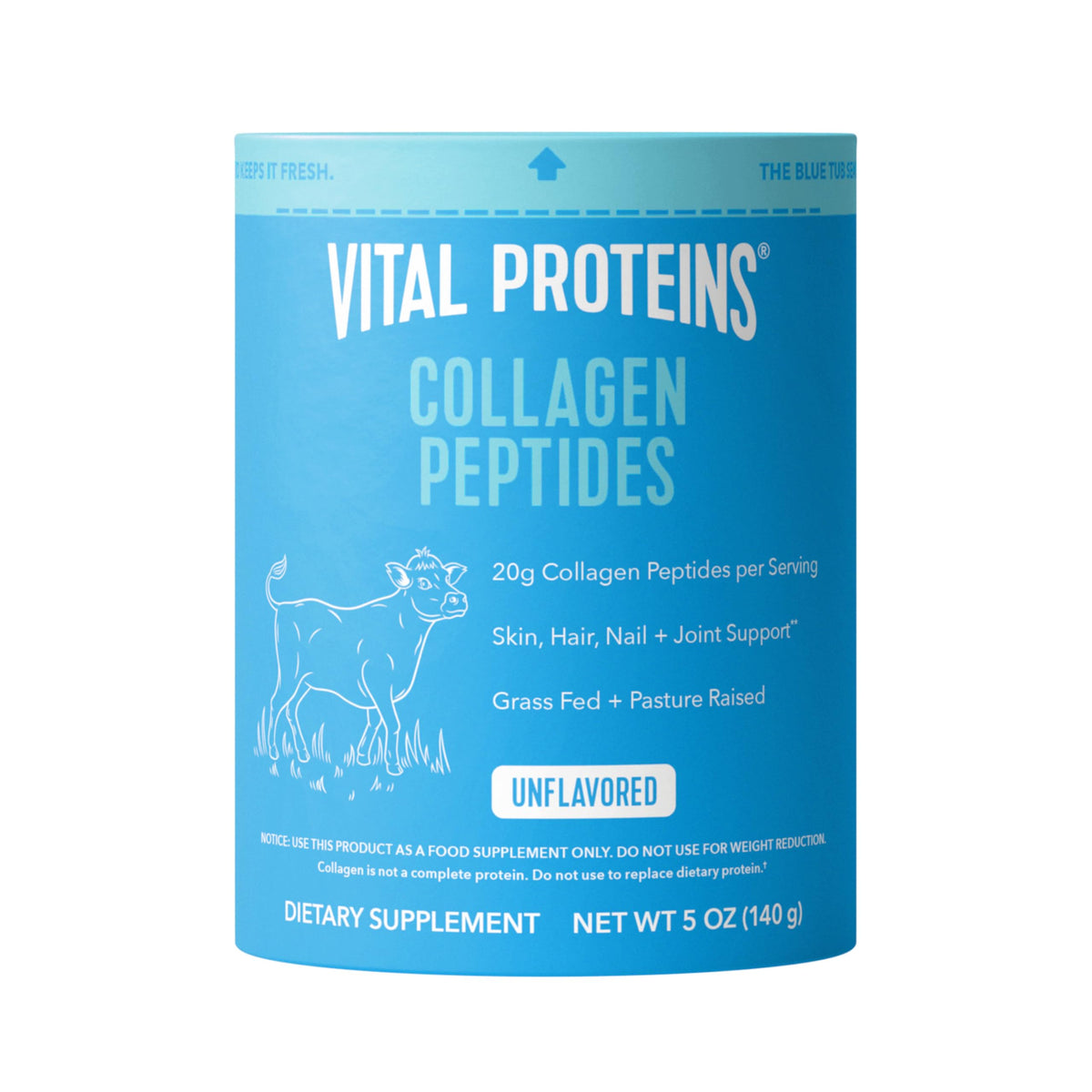 Vital Proteins Collagen Peptides Powder Supplement for Skin Hair Nail Joint Health or Support - Hydrolyzed Collagen - Unflavored, 7 Servings