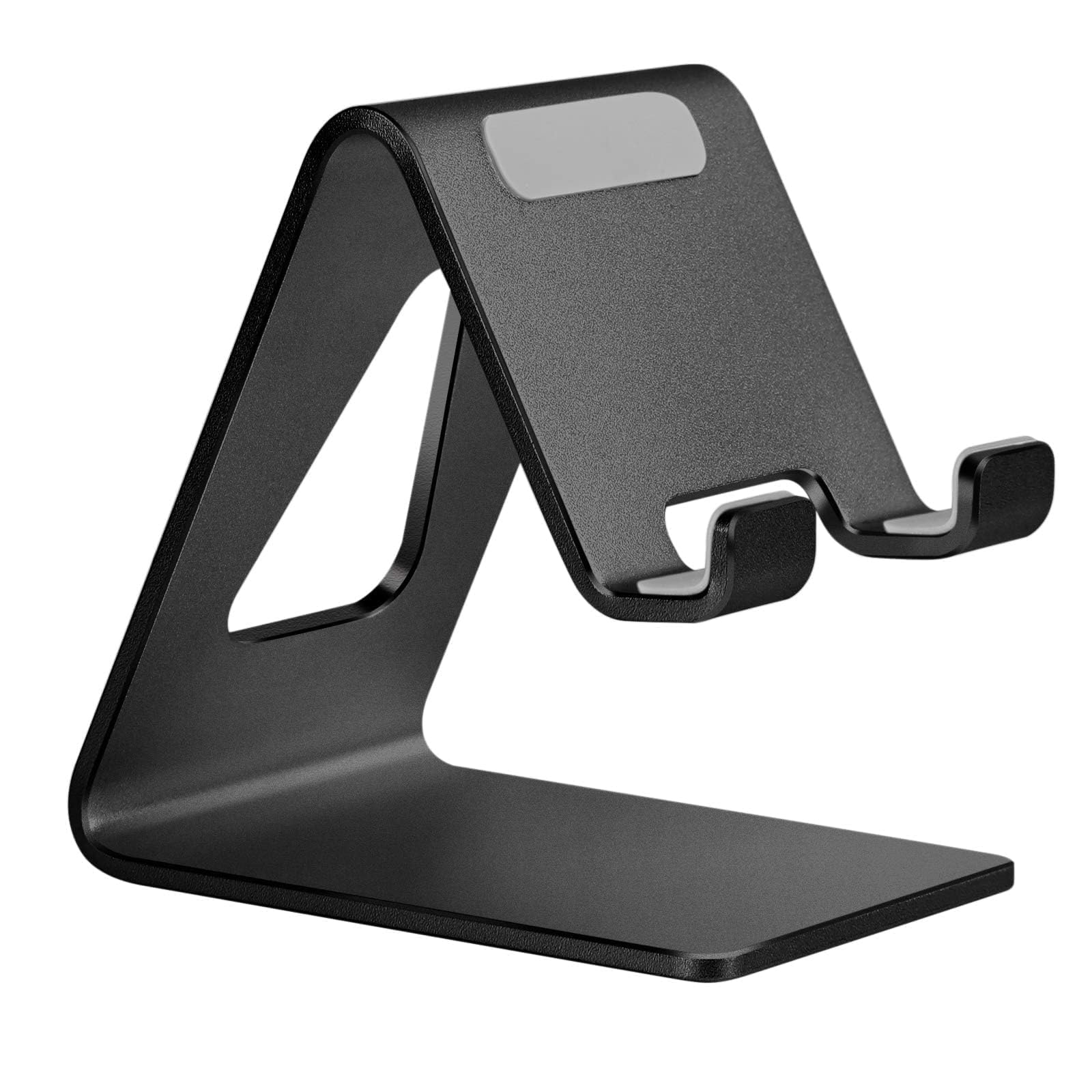 Aoviho Cell Phone Stand for Desk, Aluminum Phone Holder for iPhone 17 16 15 Pro Max, Samsung Galaxy, Stable Office Desk Accessories,Hands Free Stand for Office Home, Black