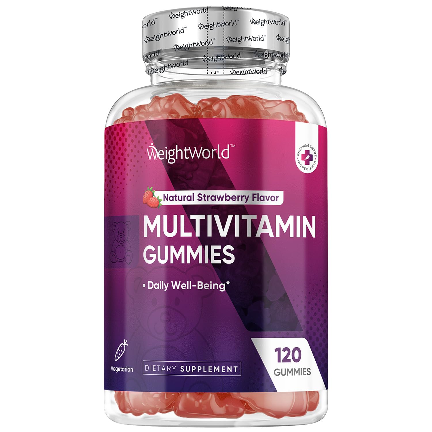 WeightWorld Multivitamin for Women & Men | Immunity, Bone Health, Energy & Daily Well-Being | 14 Key Vitamins A, C, D3, B6, B12 & Biotin - Halal-Suitable, Veg Multivitamin Gummies for Adults, 120 Ct