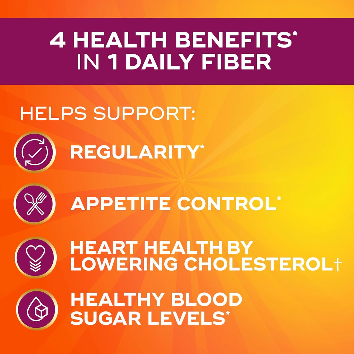 Metamucil 4-in-1 Psyllium Husk GLP-1 Friendly Fiber Supplement, Real Sugar, 114 tablespoons, Orange Flavored, Daily Fiber Powder for Digestive Health, made with Plant-Based Psyllium Husk Fiber