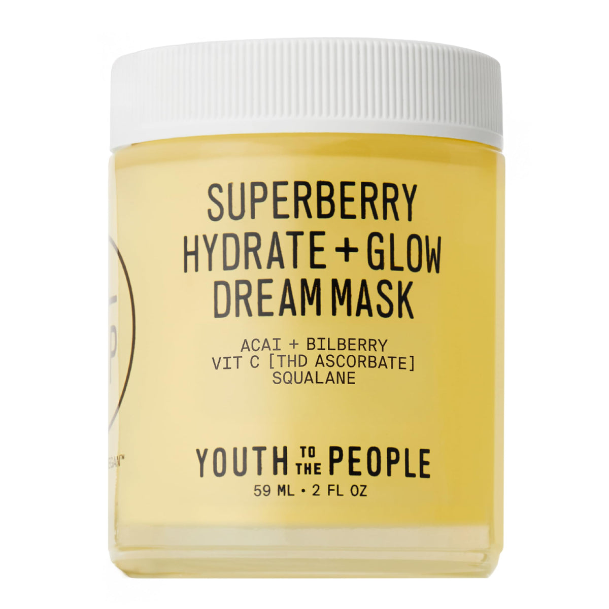 Youth To The People Superberry Dream Mask Full Size - Hyaluronic Acid + Vitamin C Face Moisturizer + Overnight Facial Mask, Hydrates + Plumps + Brightens Skin, Evens Skin Tone, For Dry Skin - 2 fl oz