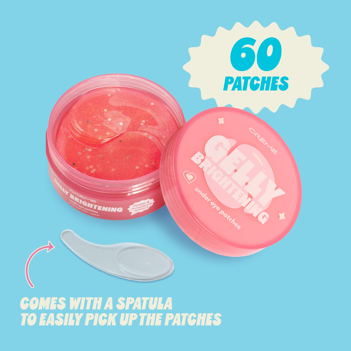 The Crème Shop Gelly Brightening Under Eye Patches - PDRN & Strawberry (30 Pairs)