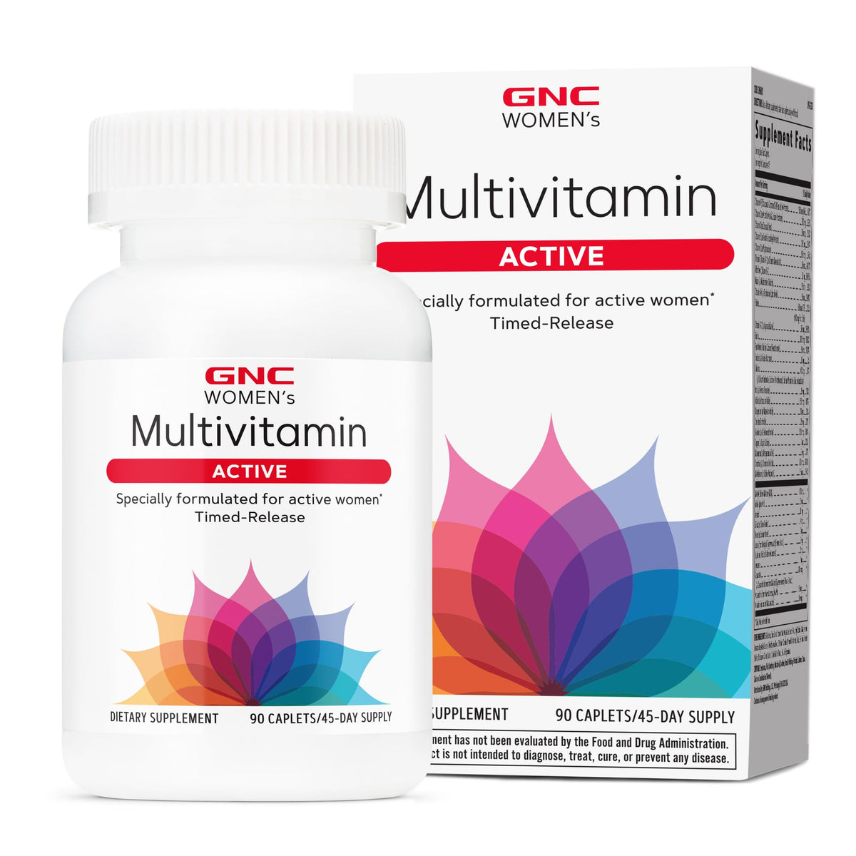 GNC Women’s Active Multivitamin Caplets, Clinically Proven, Complete Nutrition, Exercise Recovery, Energy Production, Bone Health, Beauty, Immune, Iron, Zinc, Biotin, 90 Capsules
