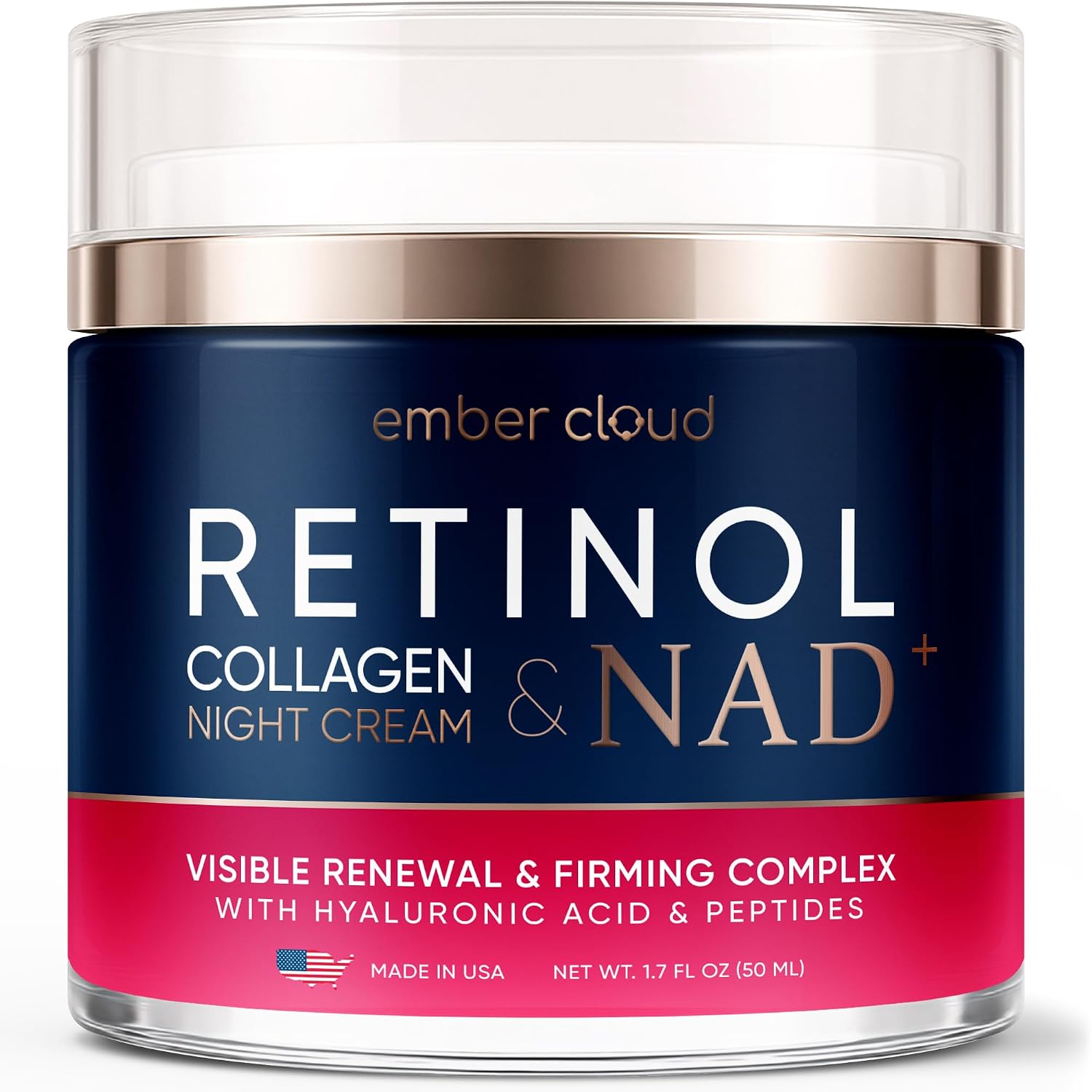 Collagen Face Cream Day & Night Moisturizer with Stem Cells Retinol 1.7Oz