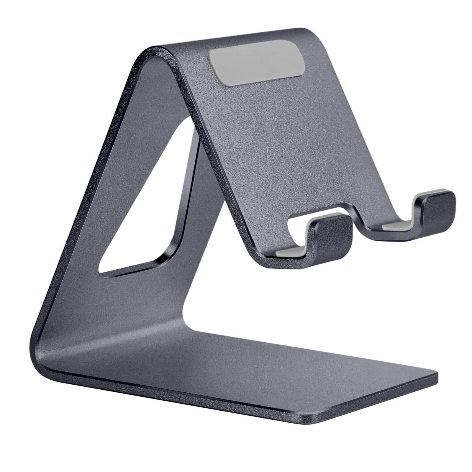 Aoviho Cell Phone Stand Desk Phone Holder - Aluminum Mobile Phone Cradle Dock for iPhone 15 14 13 12 pro 11 X Xs max 8 7 6 6s Plus SE 5 Samsung All Smart Phones, Dark Gray