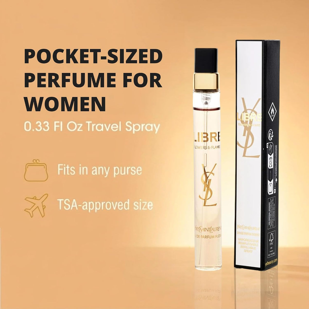 Yves Saint Laurent Libre Flowers & Flames Eau De Parfum Florale Spray for Women, Travel Size 0.33 Fl Oz