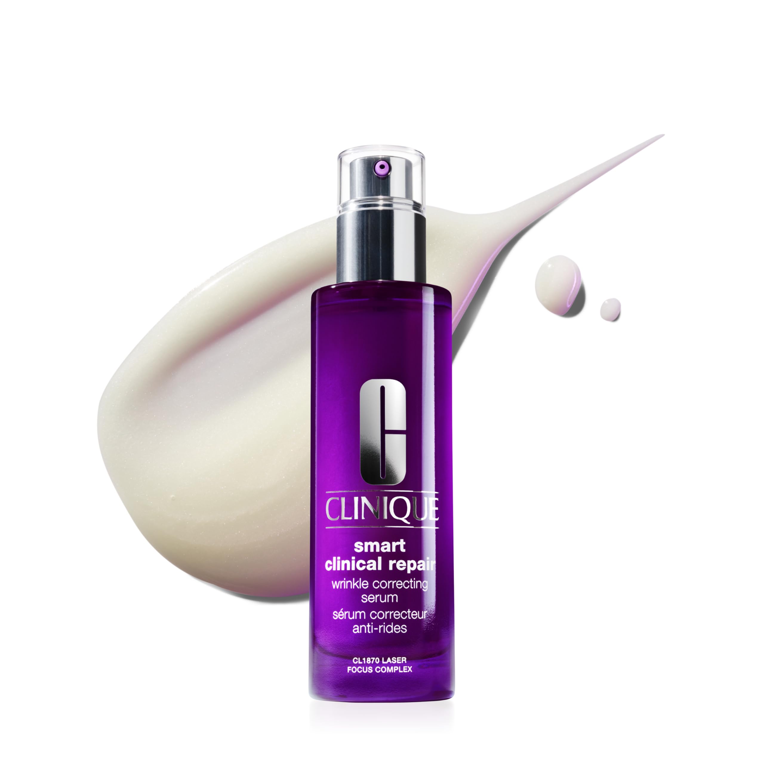 Clinique Smart Clinical Repair Wrinkle Correcting Anti Aging Face Serum With Hyaluronic Acid, Peptides + Advanced Retinoid Serum For All Skin Types | Hydrating, 3.4 Fl Oz