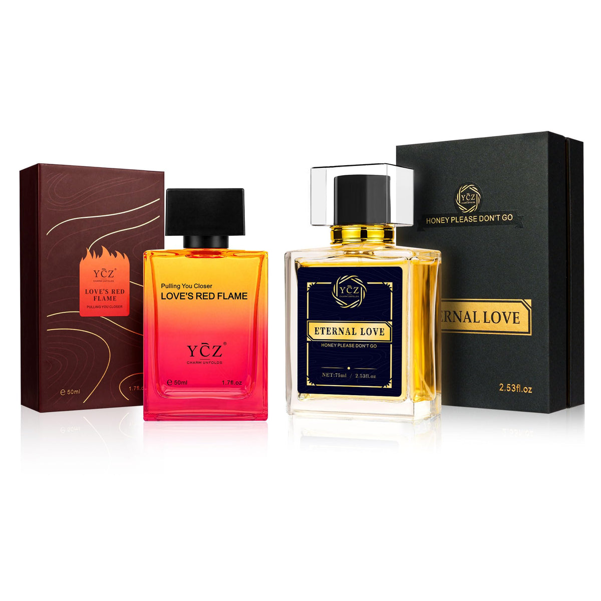 Ycz Cologne for Men Set, Borrowing Fire & Carnival Fragrance Collection, 1.7 Fl Oz (50ml) Eau de Parfum, Woody Fragrance with Rose & Patchouli Notes, Long Lasting Men's Cologne, Gift Set for Men
