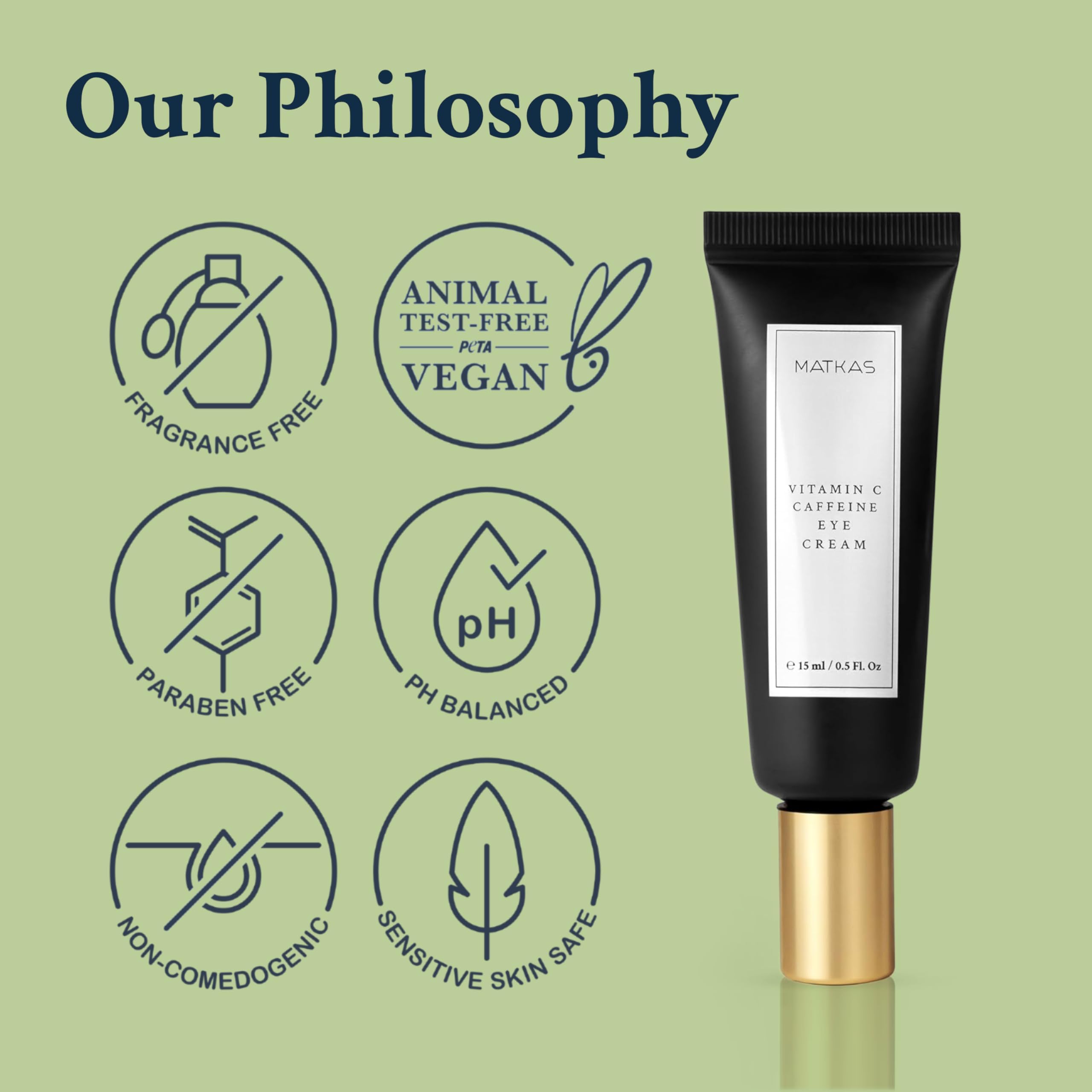MATKAS Korean Vitamin C Under Eye Cream for Dark Circles & Puffiness (15ml)