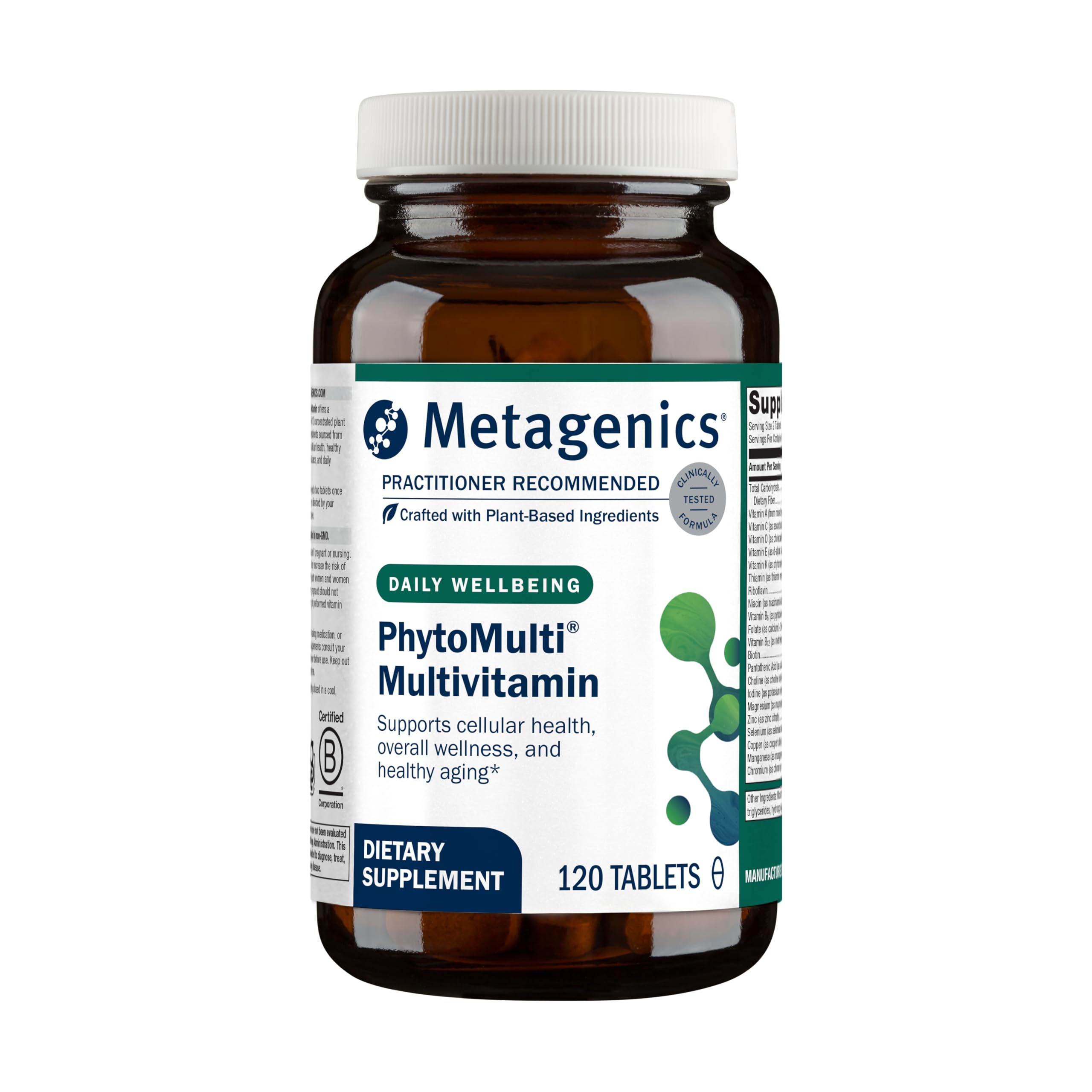 Metagenics PhytoMulti Multivitamin Without Iron-Daily Multi for Men & Women with 20+ Vitamins, Minerals & Phytonutrients for Antioxidant & Immune Support-Non-GMO, Gluten-Free - 120 Tablets