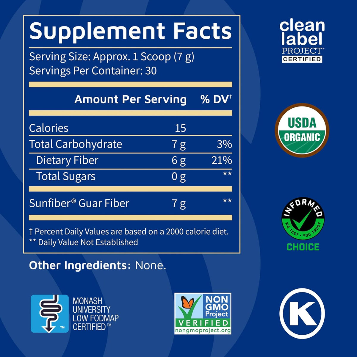 Tomorrow's Nutrition Sunfiber Prebiotic Fiber, Unflavored 30 Servings