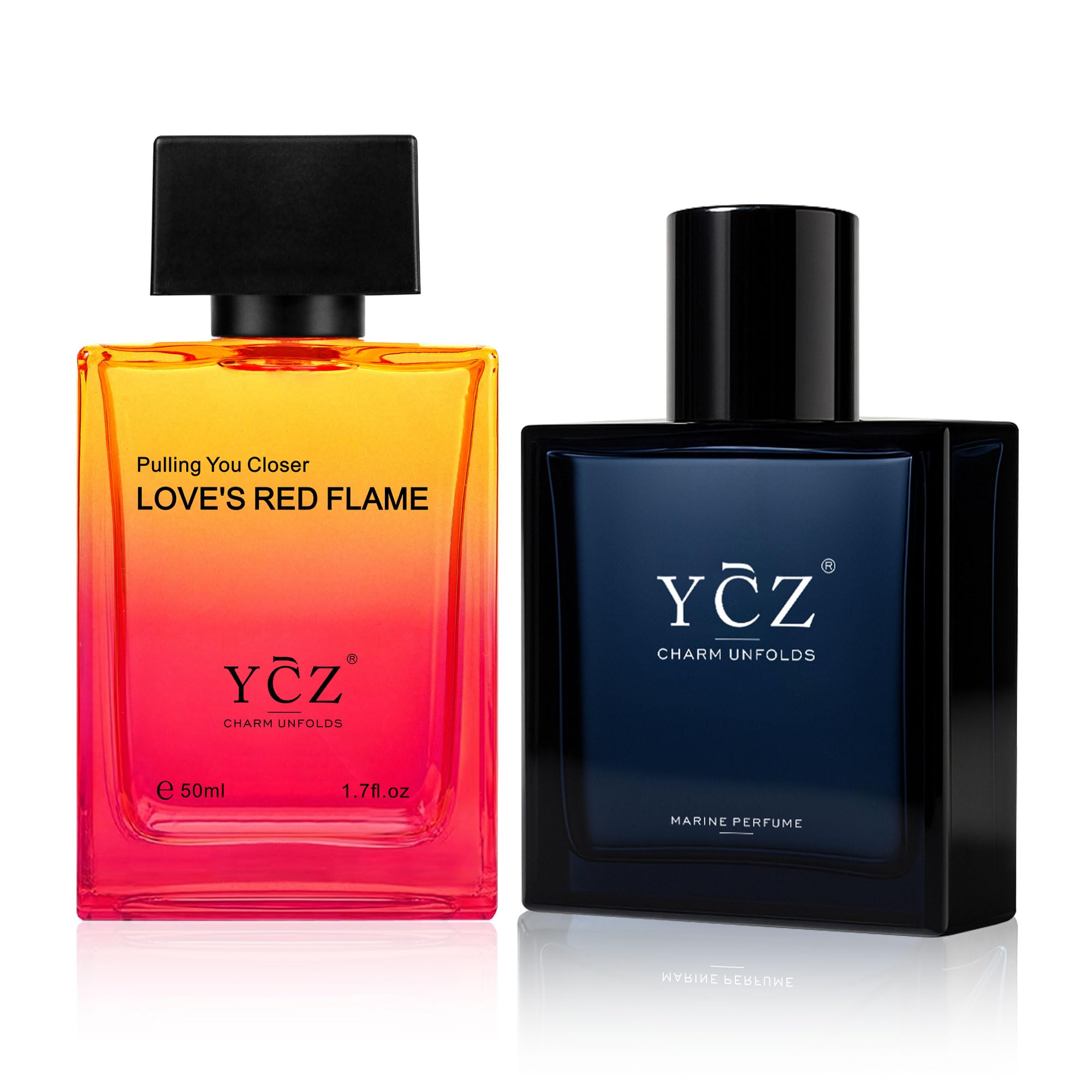 Ycz Ocean Fire Men's Cologne Set, 2Pack 1.7Oz Eau de Parfum for Men, Fresh Oriental Woody Scent with Floral Notes, Long Lasting Fragrance, for Night Out, Date Night, Parties & Luxury Gift Set for Men