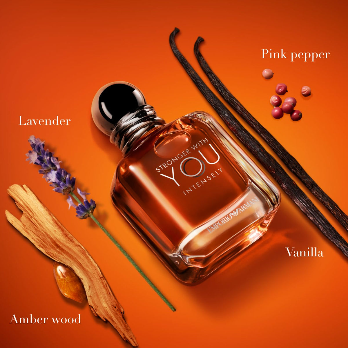 Armani Beauty – Stronger With You Intensely – 2-Piece Cologne Set ($162) – Fougère Ambery Woody Men’s Fragrance – With Pink Pepper, Lavender, Vanilla Notes - Full (1 Fl Oz) & Travel Size (0.3 Fl Oz)