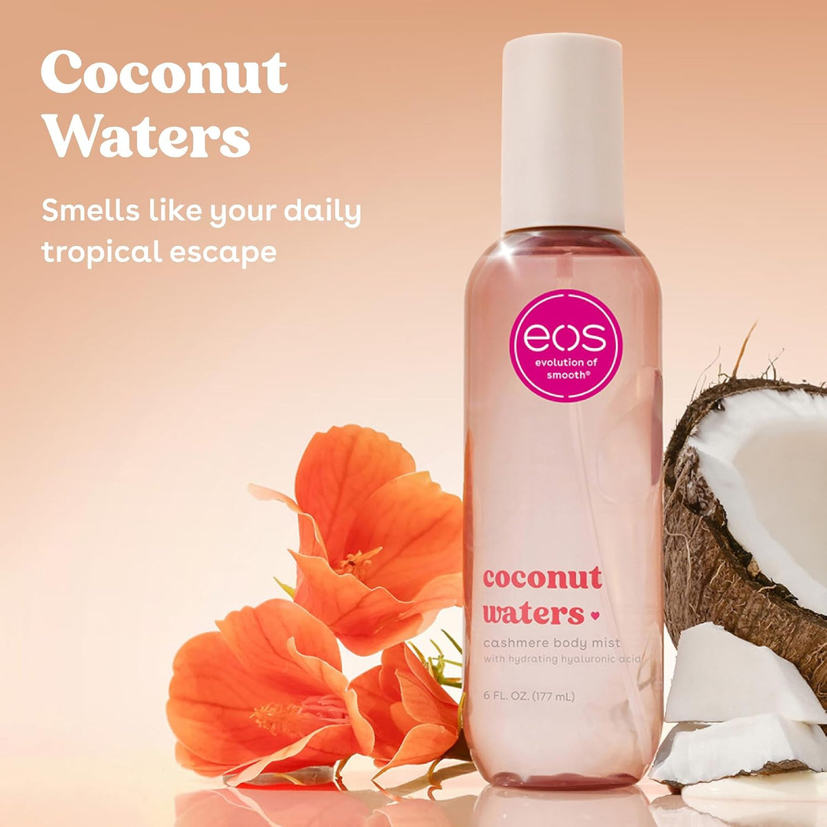 eos Cashmere Body Mist- Coconut Waters, Body Spray for Women, 6 fl oz