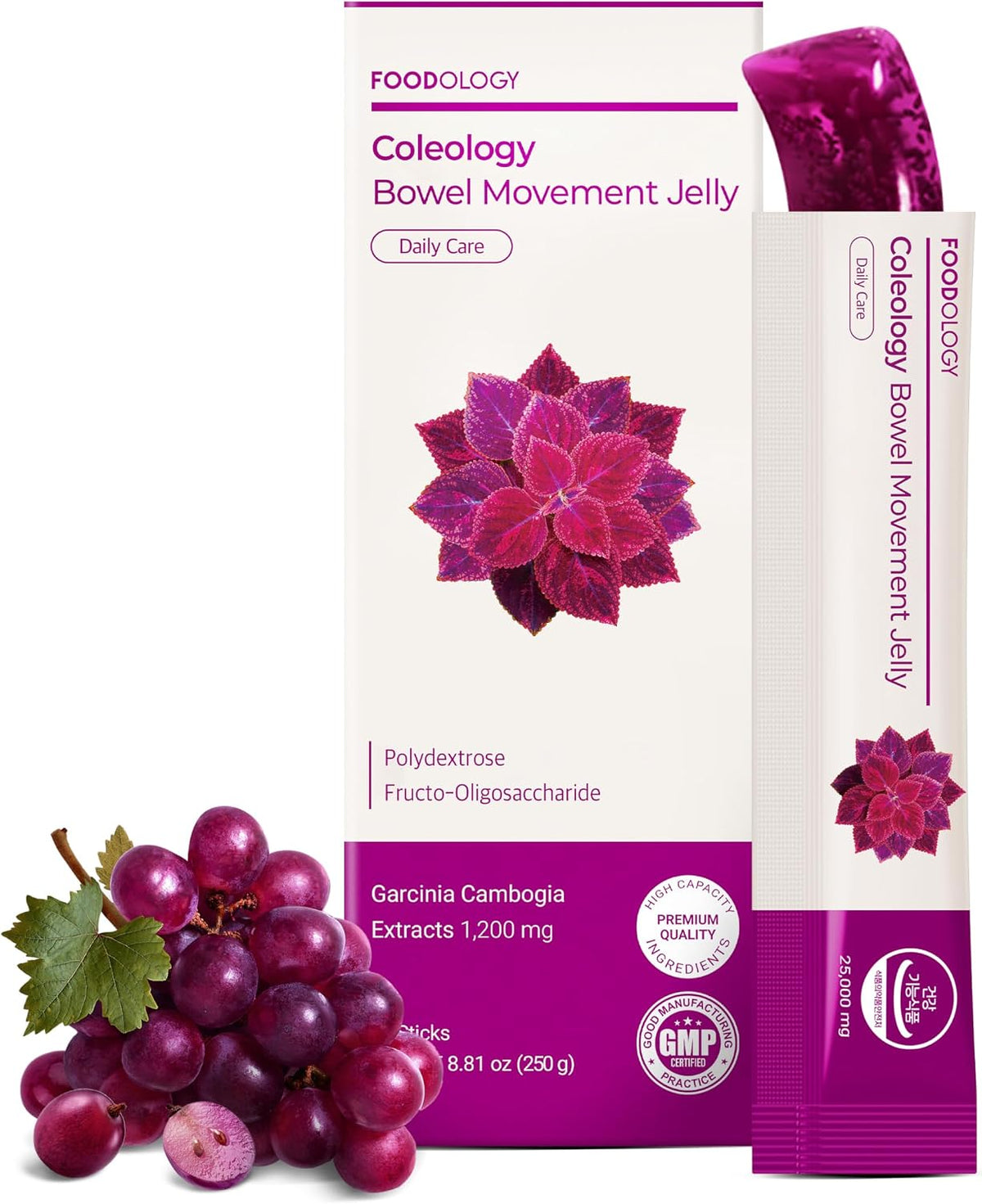 FOODOLOGY Coleology Bowel Movement Jelly, Grape & Prune, 10 Sticks