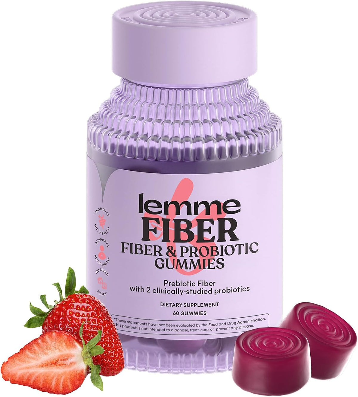 Lemme Fiber & Probiotic Gummies for Adults, 30-Day Supply