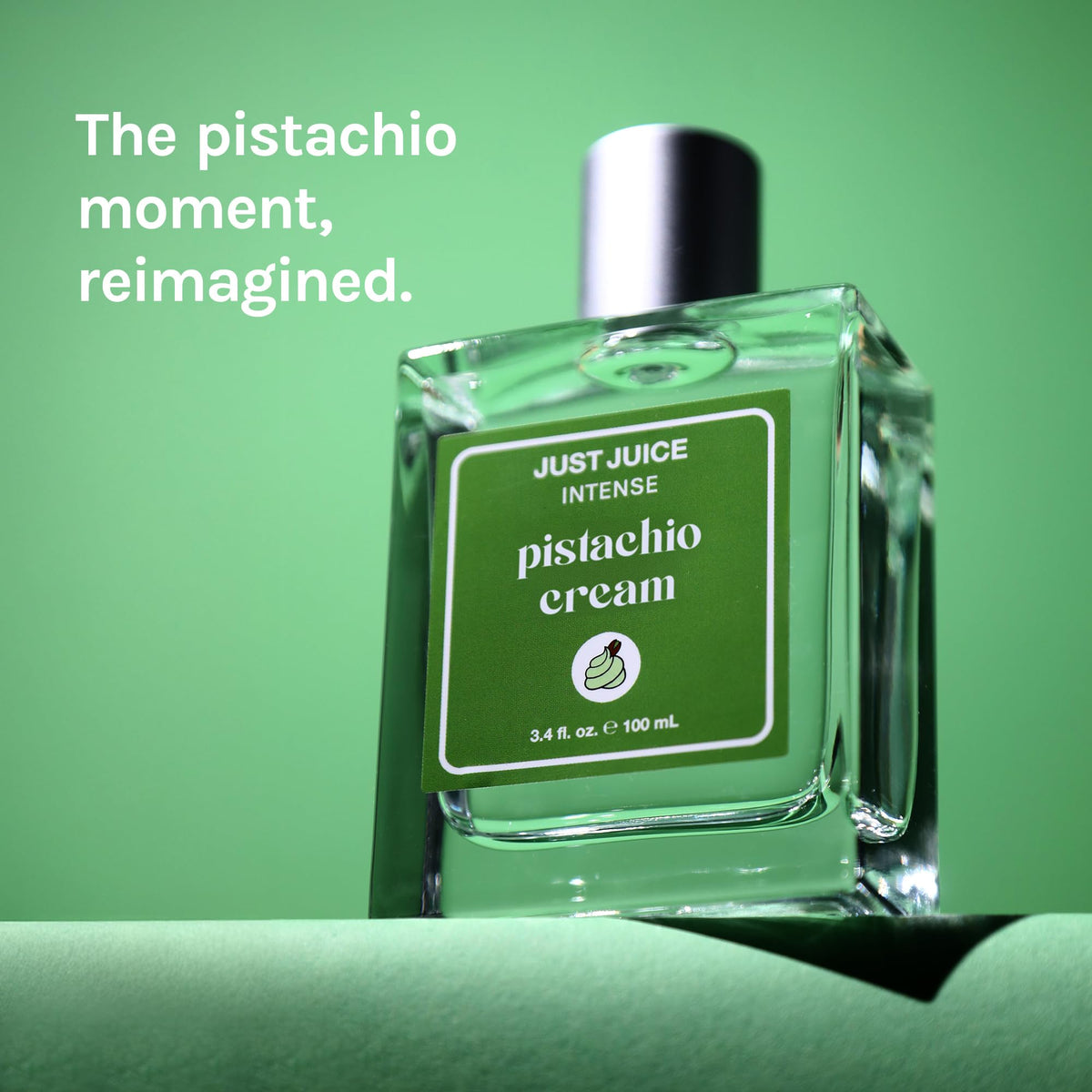 Just Juice Pistachio Cream Intense - Perfume for Men and Women - Gourmand Vanilla Perfume with Pistachio, Creamy and Tonka Bean Notes - 3.4 oz