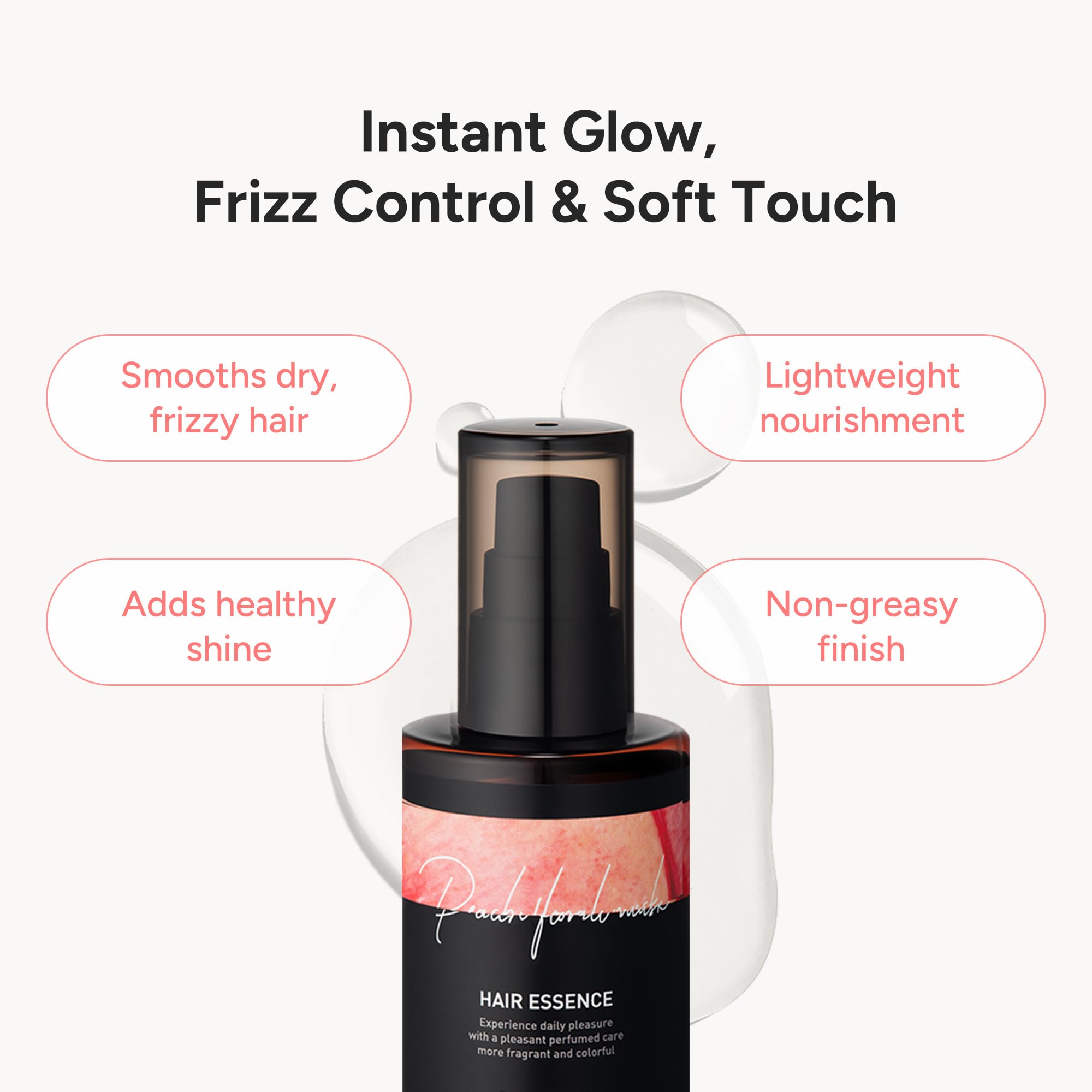 BANANAL 2-in-1 Hair Serum & Perfume Oil - Korean Hair Care, Moroccan Argan Oil & 12 Amino Acids for Dry Damaged Hair, Anti-Frizz Glass Hair Shine, Paraben-Free, Peach Floral Musk, 3.38 fl oz