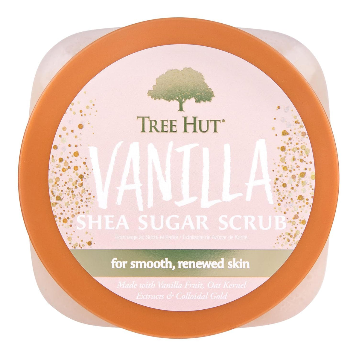 Tree Hut Vanilla Body Scrub, Exfoliating & Hydrating Sugar Scrub with Shea Butter & Essential Oils, Smooth Skin, Body Exfoliator For All Skin Types, Self Care Gifts for Women, Vegan, 18 Oz