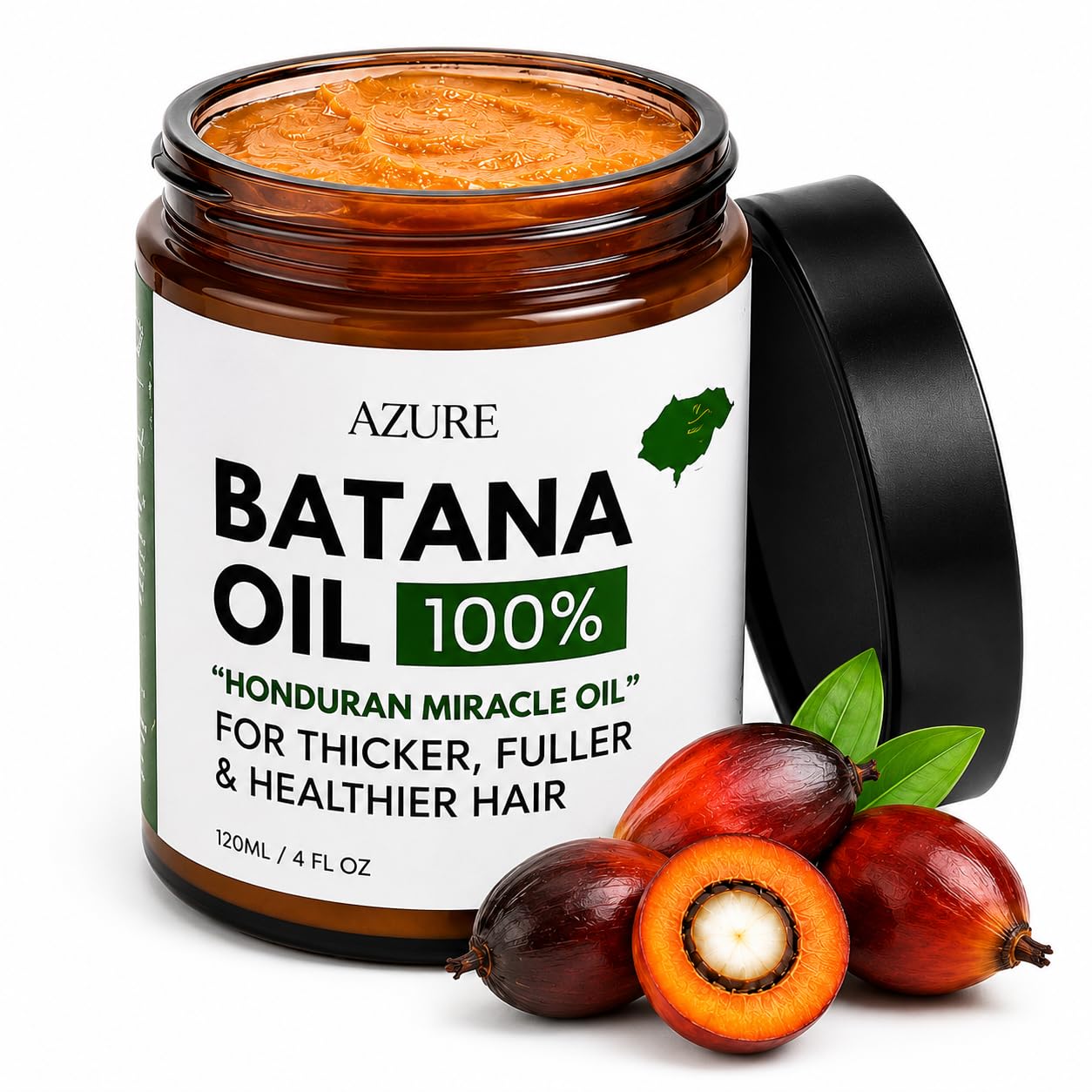 AZURE Batana Oil Paste for Hair Growth, 100% Pure Batana Paste for Nourishing Scalp, Strengthening Strands, Enhancing Shine & Softness - Honduras Sourced - For All Hair Types 4 Fl Oz (Pack of 1)