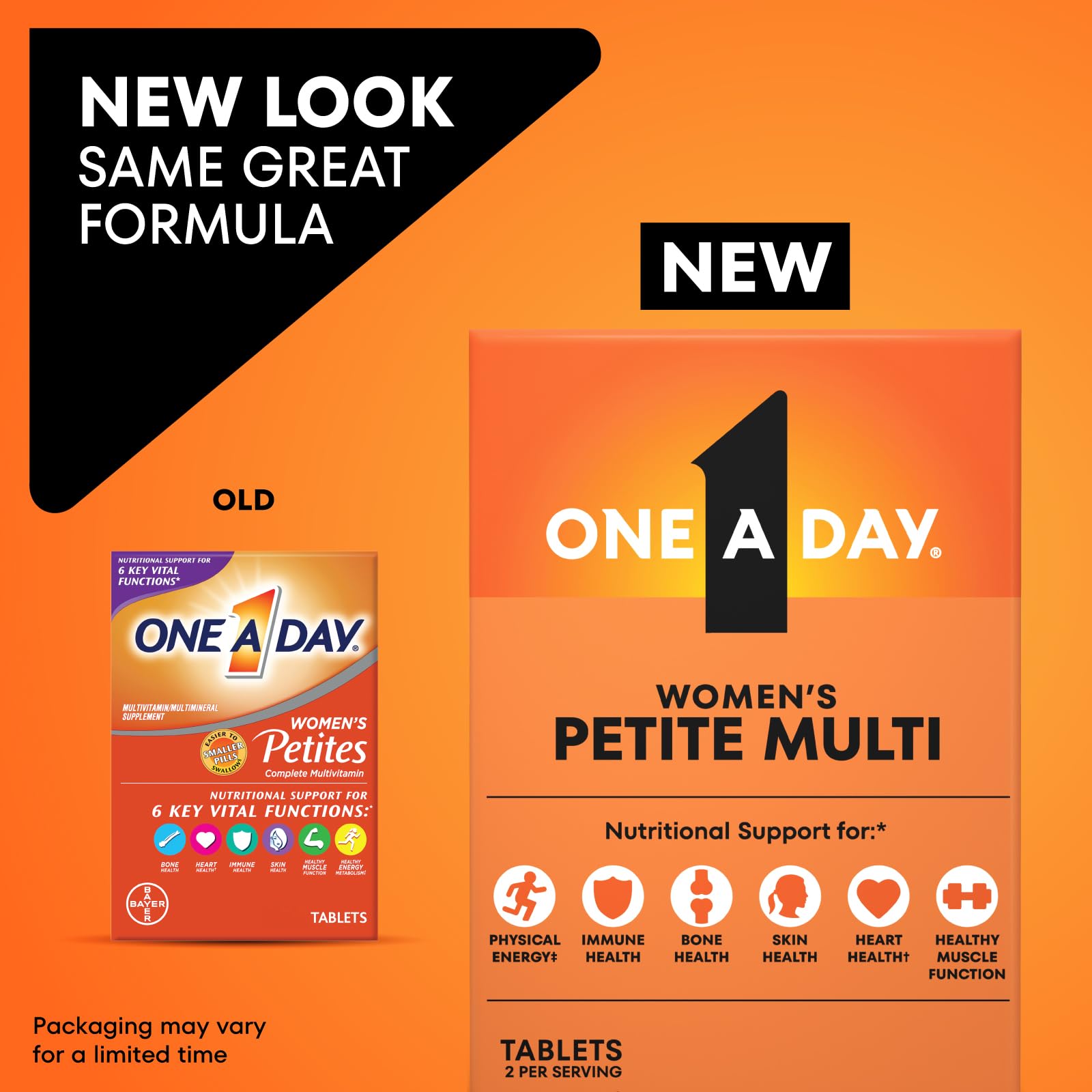 One A Day Women’s Petites Multivitamin,Supplement with Vitamin A, C, D, E and Zinc for Immune Health Support, B Vitamins, Biotin, Folate (as folic acid) & more,Tablet, 160 count