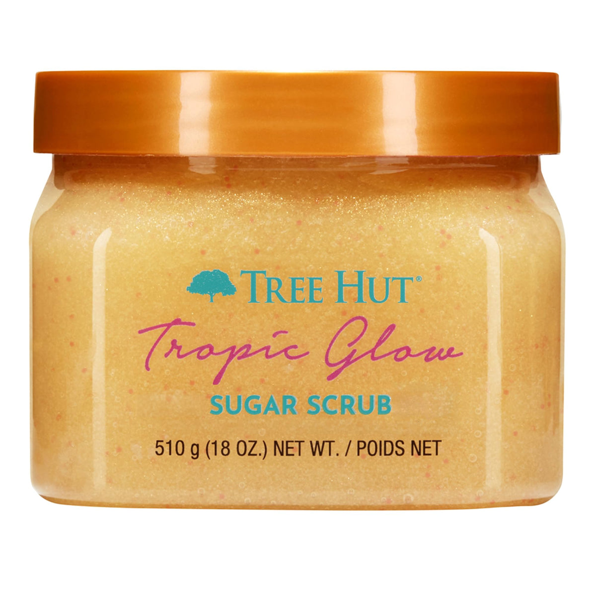 Tree Hut Tropic Glow Body Scrub, Exfoliating & Hydrating Sugar Scrub with Shea Butter & Essential Oils, Smooth Skin, Body Exfoliator For All Skin Types, Self Care Gifts for Women, Vegan, 18 Oz