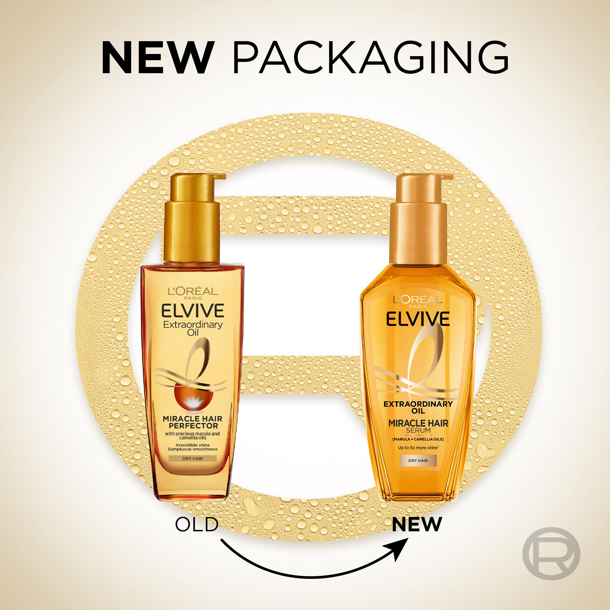 L'Oréal Paris Elvive Extraordinary Oil Miracle Hair Serum, Intense Nourishment, Up to 6x more Shine, up to 230° heat protection, suitable for all hair types, 100ml