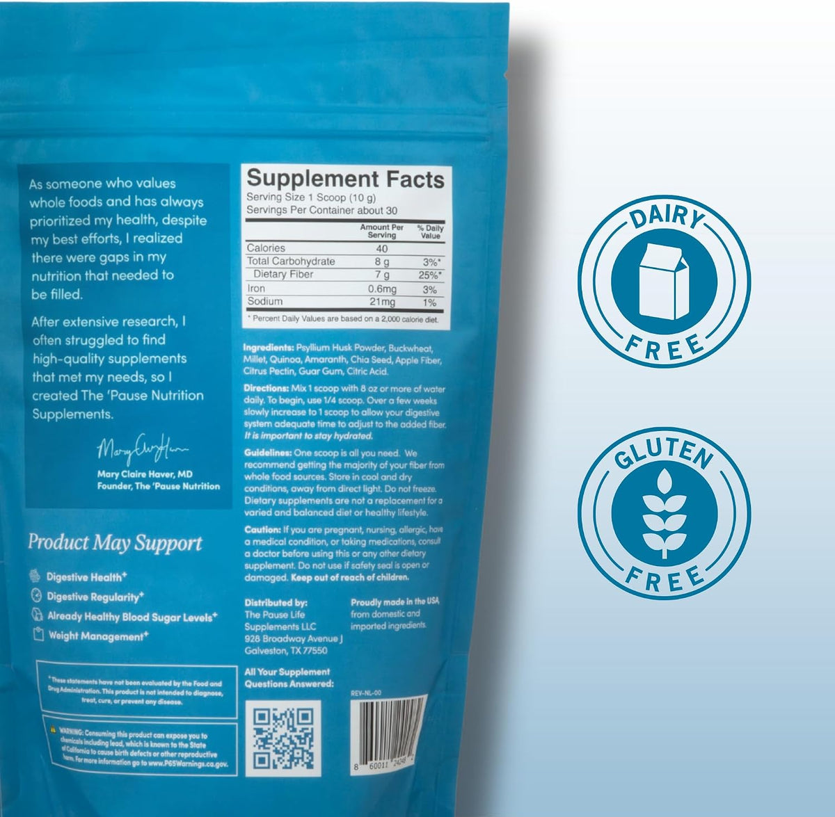 The 'Pause Life Fiber GDX, Chia & Quinoa Blend, Digestive Support, 10.5 OZ