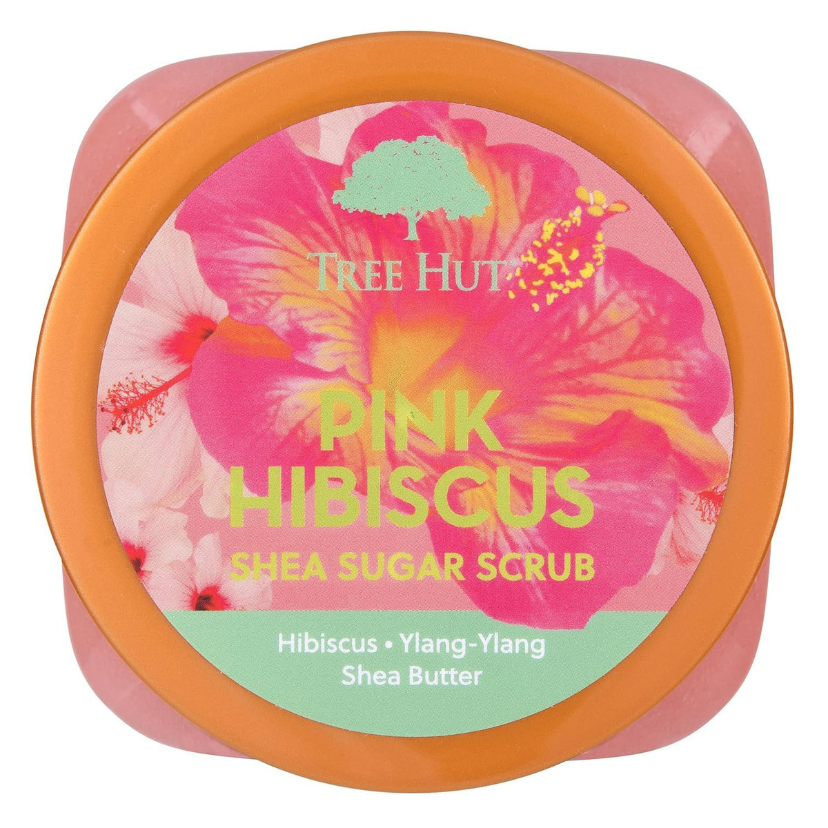 Tree Hut Pink Hibiscus Body Scrub, Exfoliating & Hydrating Sugar Scrub with Shea Butter & Essential Oils, Smooth Skin, Body Exfoliator For All Skin Types, Self Care Gifts for Women, Vegan, 18 Oz