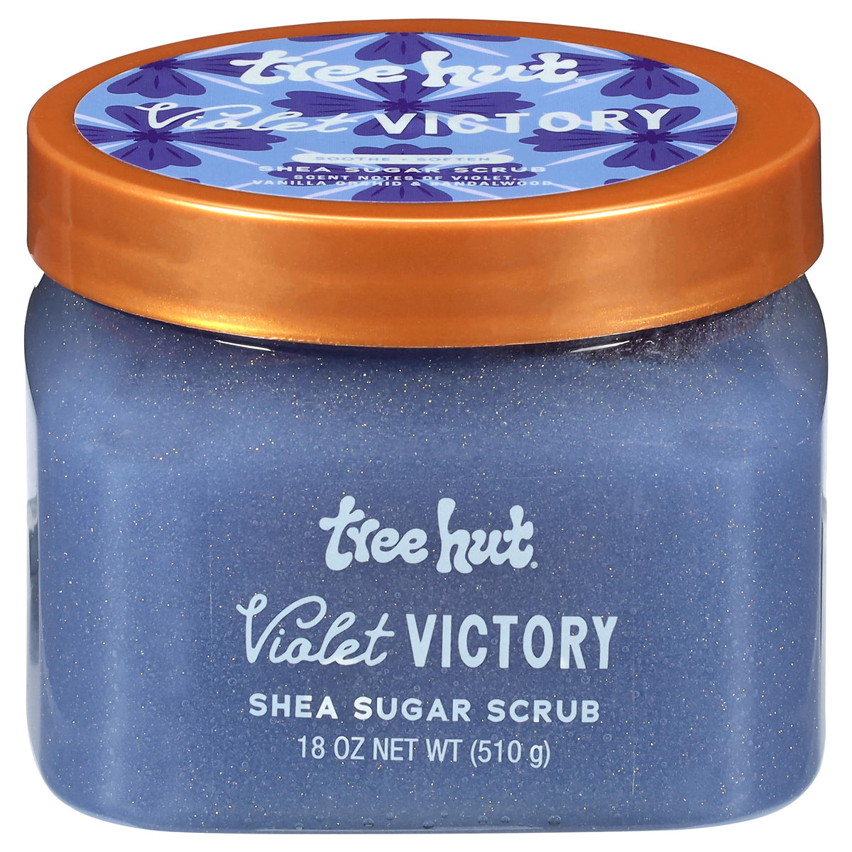 Tree Hut Violet Victory Body Scrub, Exfoliating & Hydrating Sugar Scrub with Shea Butter & Essential Oils, Smooth Skin, Body Exfoliator For All Skin Types, Self Care Gifts for Women, Vegan, 18 Oz