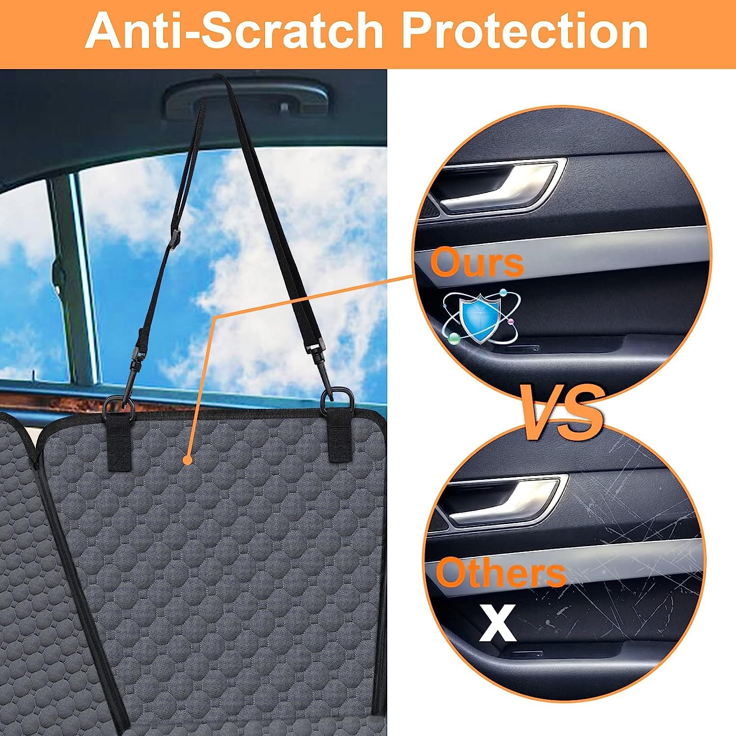 Mancro Dog Car Seat Cover for Back Seat, 2026 Upgraded 600D Heavy Duty Waterproof & Scratch-Resistant Dog Hammock for Car, Back Seat Pet Cover for Dogs with Sedan, Trucks and SUVs, Standard, Grey