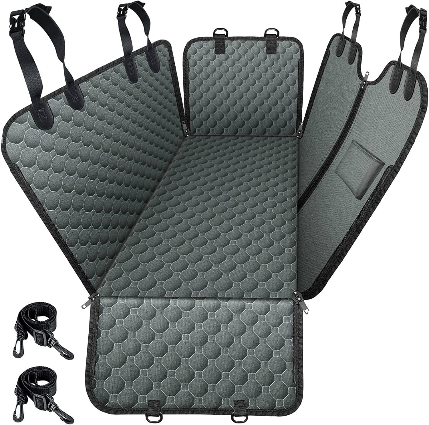 Mancro Dog Car Seat Cover for Back Seat, 2026 Upgraded 600D Heavy Duty Waterproof & Scratch-Resistant Dog Hammock for Car, Back Seat Pet Cover for Dogs with Sedan, Trucks and SUVs, Standard, Grey