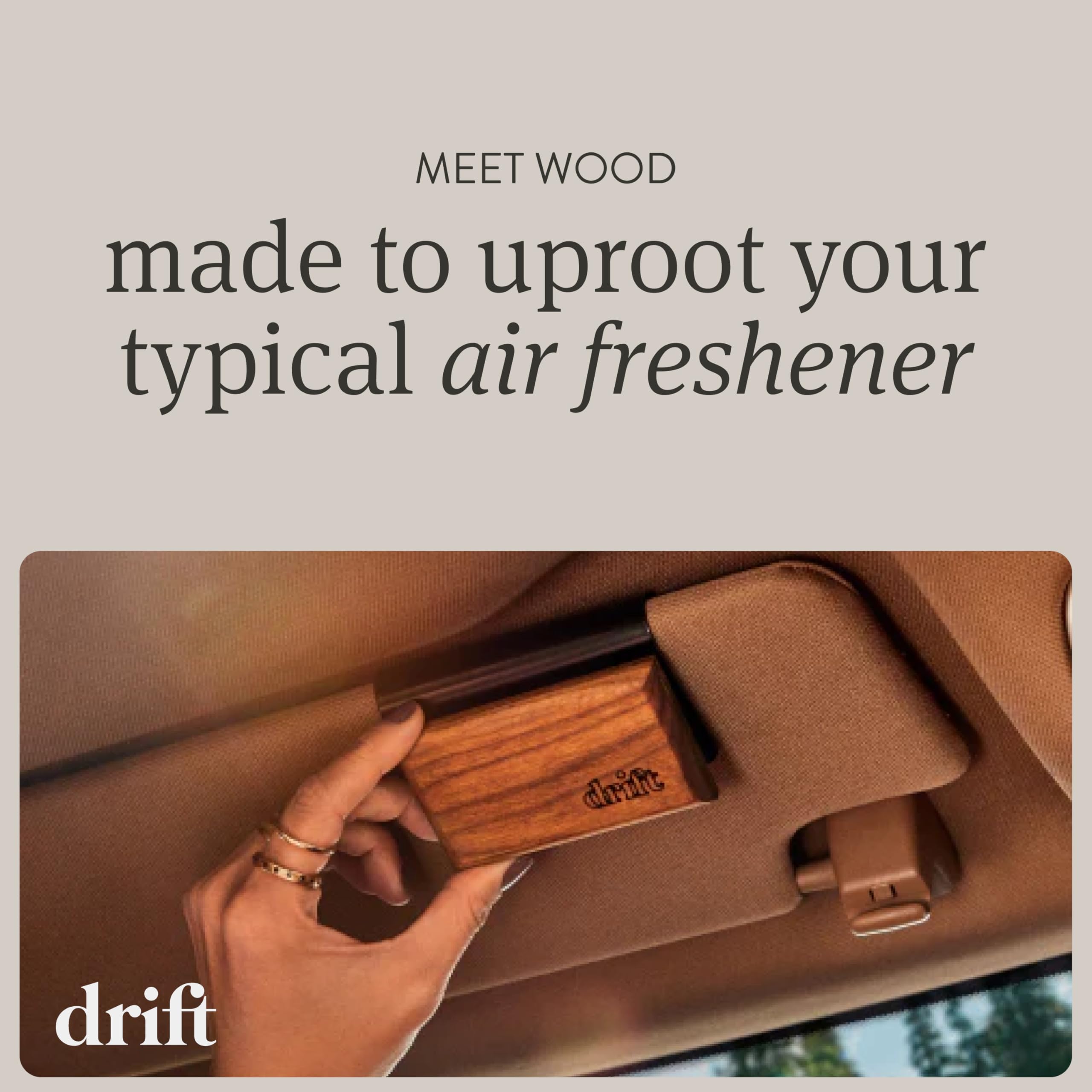 Drift Car Air Freshener - The Original Wood Air Freshener - Car Odor Eliminator - Long Lasting Scent - Metal Clip - Essential Oils - Clean Ingredients - Cabana Scent 3 Pack Refill - NO CLIP INCLUDED