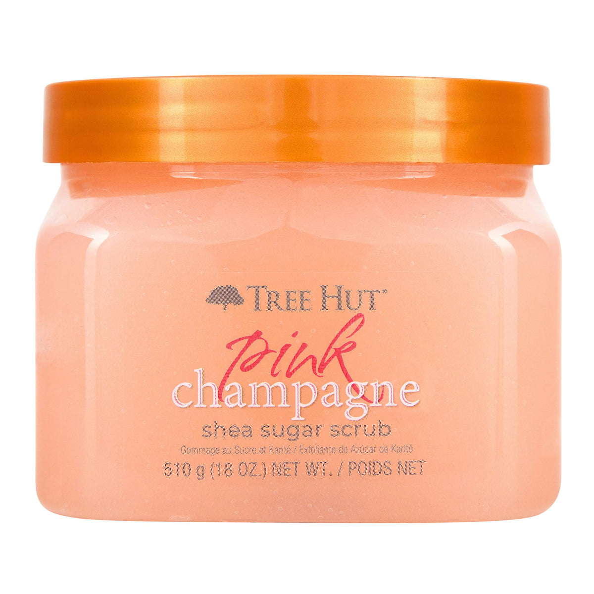 Tree Hut Pink Champagne Body Scrub, Exfoliating & Hydrating Sugar Scrub with Shea Butter & Essential Oils, Smooth Skin, Body Exfoliator For All Skin Types, Self Care Gifts for Women, Vegan, 18 Oz