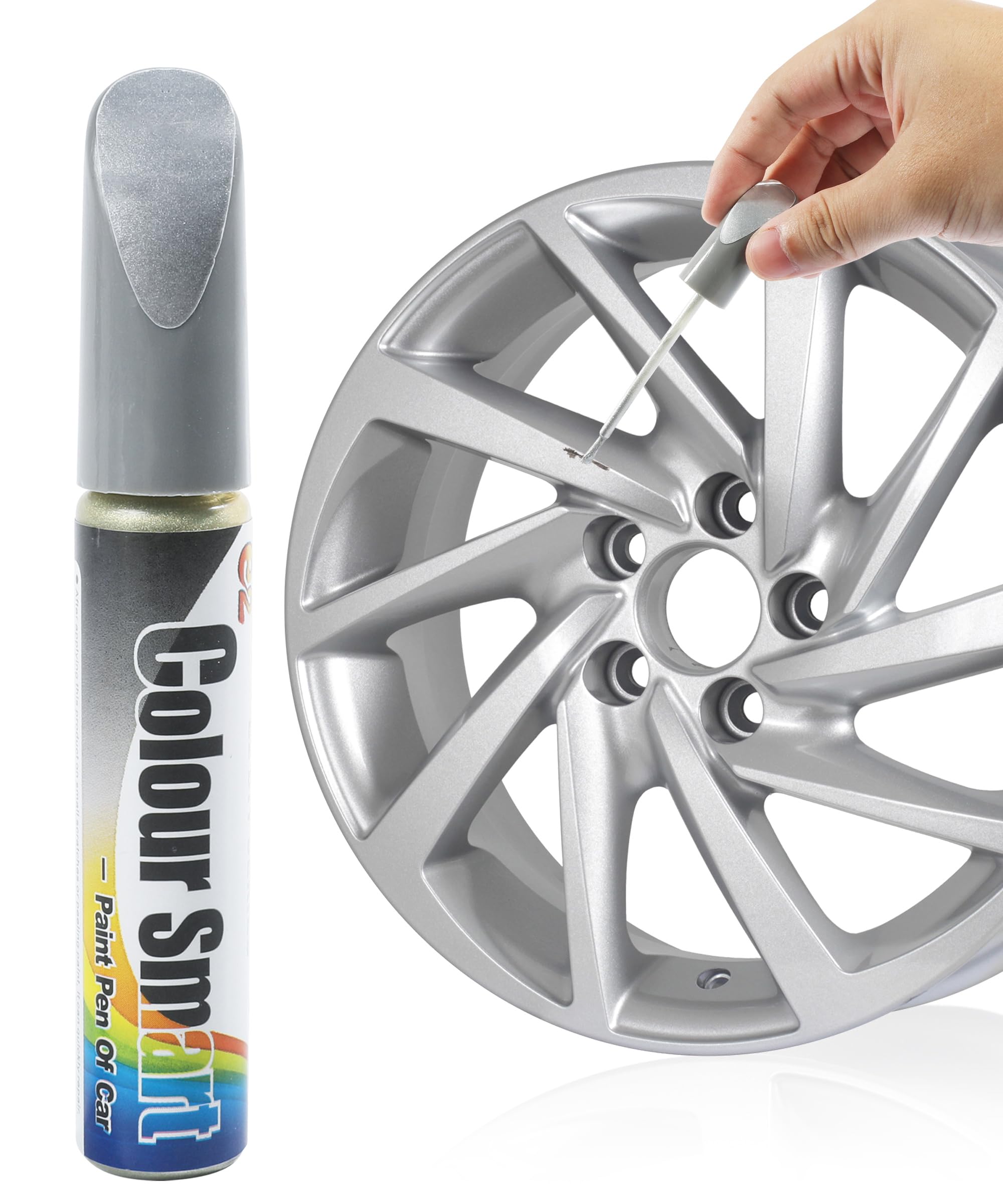 UBOG Touch Up Paint for Cars,Rim Paint,Car Accessories Wheel Paint,Auto Touch Up Paint,Car Scratch Remover Pen,Rim Scratch Repair,Car Paint Automotive Paint,Rim Paint for Car Wheel Repair (Silver)