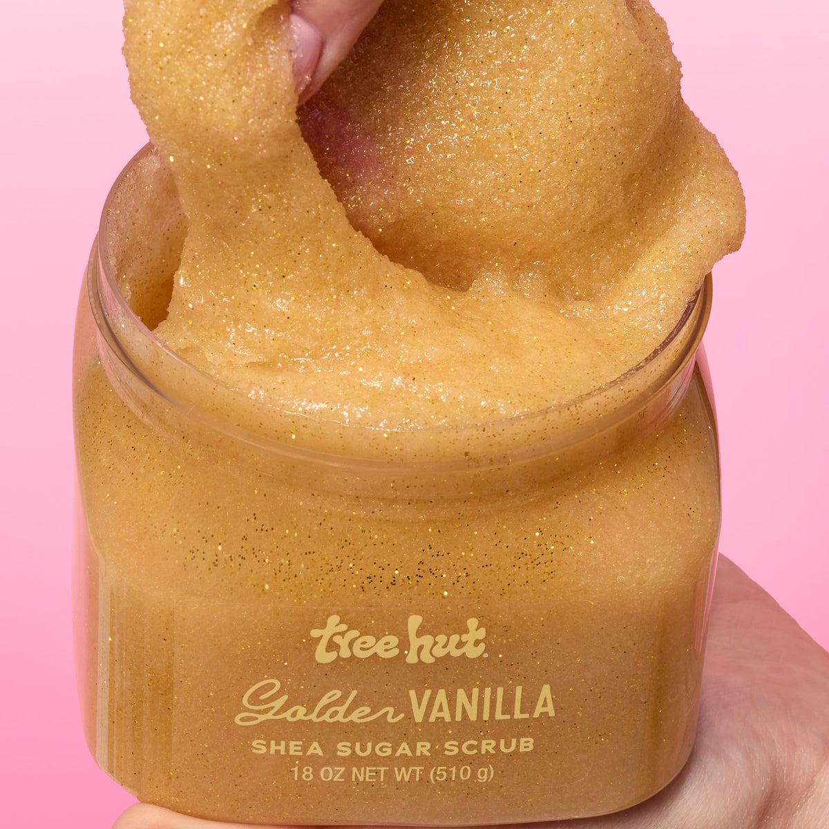 Tree Hut Golden Vanilla Body Scrub, Exfoliating & Hydrating Sugar Scrub with Shea Butter & Essential Oils, Smooth Skin, Body Exfoliator For All Skin Types, Self Care Gifts for Women, Vegan, 18 Oz