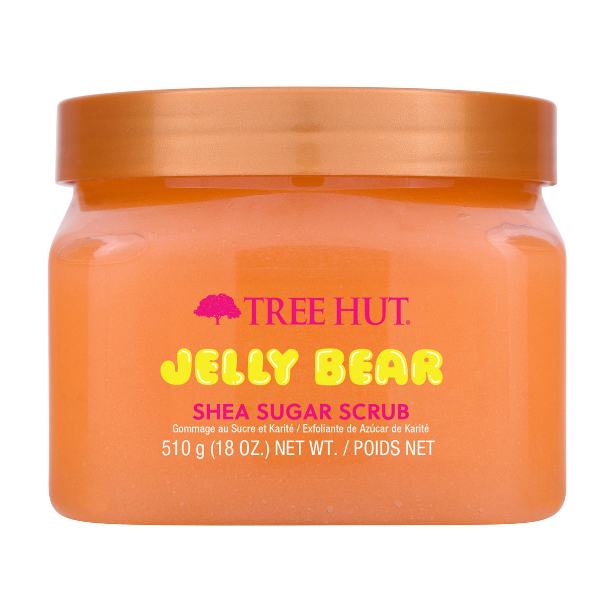 Tree Hut Jelly Bear Body Scrub, Exfoliating & Hydrating Sugar Scrub with Shea Butter & Essential Oils, Smooth Skin, Body Exfoliator For All Skin Types, Self Care Gifts for Women, Vegan, 18 Oz