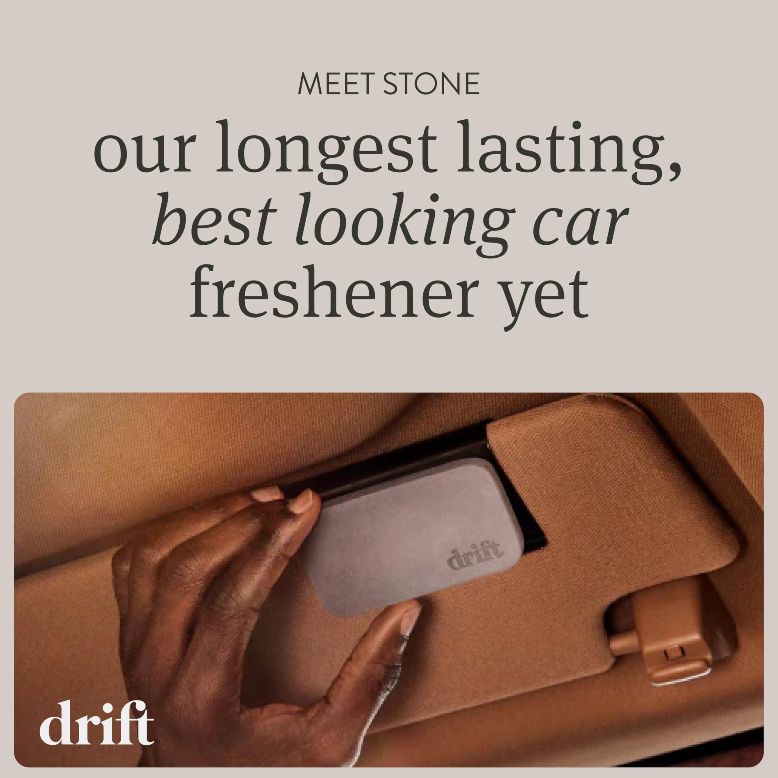 Drift Car Air Freshener - Stone Air Freshener - Car Odor Eliminator - Long Lasting Scent - Auto Accessories - Metal Clip - Variety 3 Pack Starter Kit - Teak, Open Air, Cabana - CLIP INCLUDED
