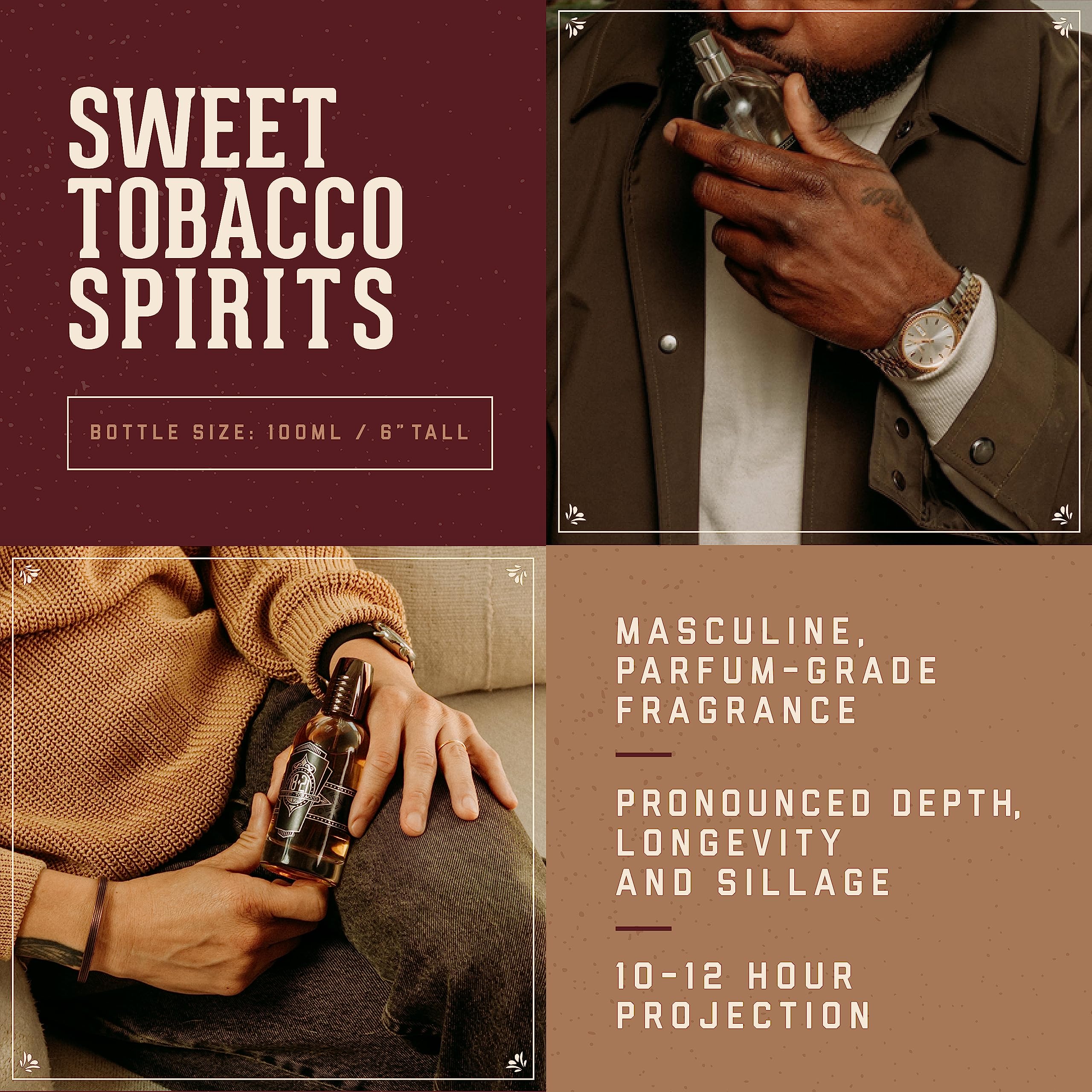 18.21 Man Made Men’s Cologne, Sweet Tobacco Fragrance, 3.4 Fl. Oz - Long-Lasting Eau De Parfum for Men, Sweet Scent with Woodsy Undertones - Eau De Toilette with Masculine Aromatics