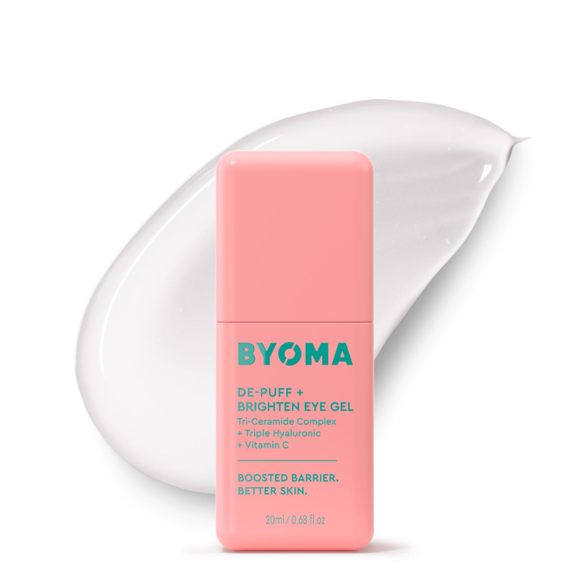 BYOMA De Puff and Brighten eye gel with hyaluronic acid and vitamin C for dark circles puffiness and wrinkles 0.68 fl oz