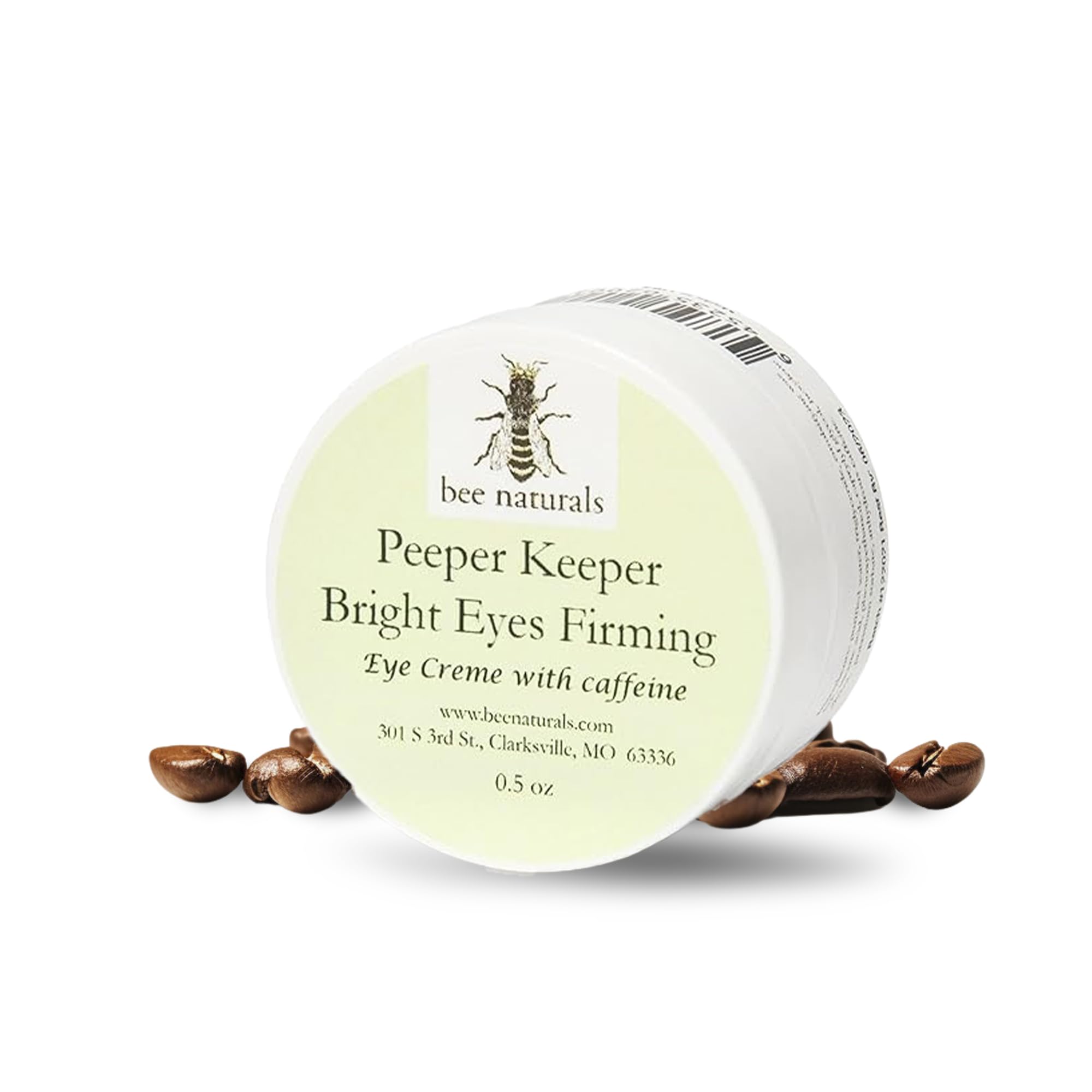 Bee Naturals Peeper Keeper Bright Eyes firming eye cream with caffeine for puffy eyes and under eye firming