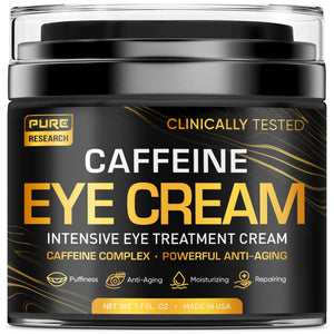 Large 1.7oz jar of Caffeine Eye Cream – a potent formula for tightening skin and reducing under-eye puffiness.