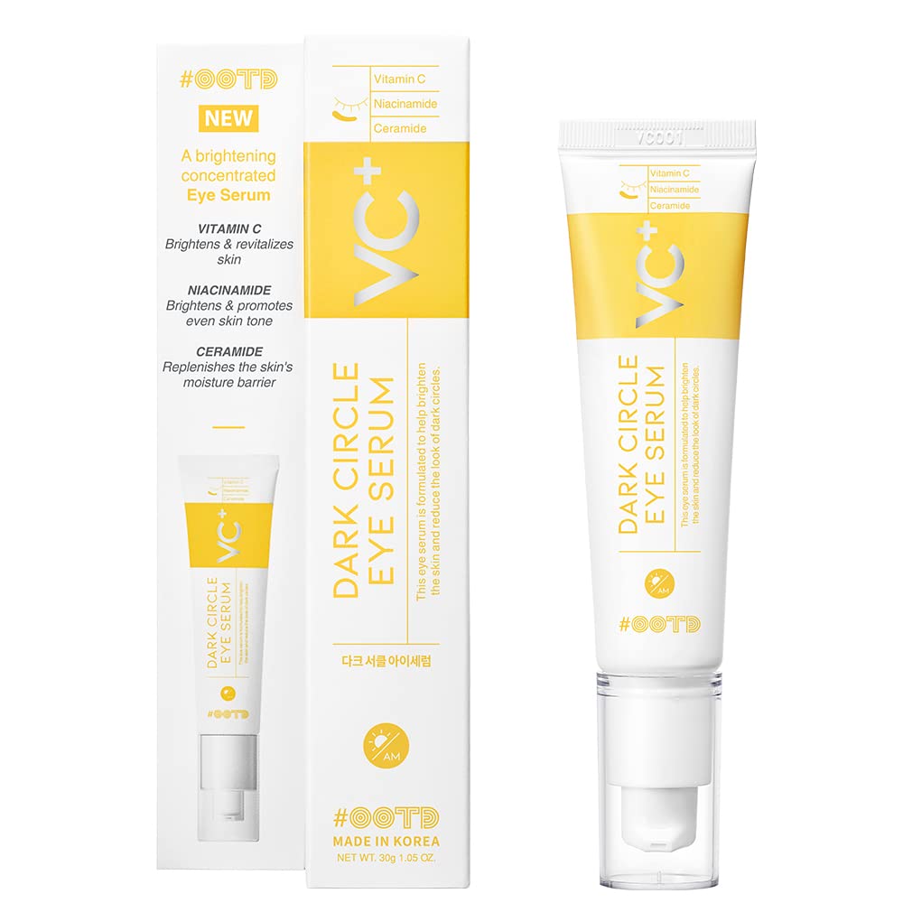30g bottle of Vegan Dark Circle Remover Eye Serum with Vitamin C and Niacinamide for men and women.