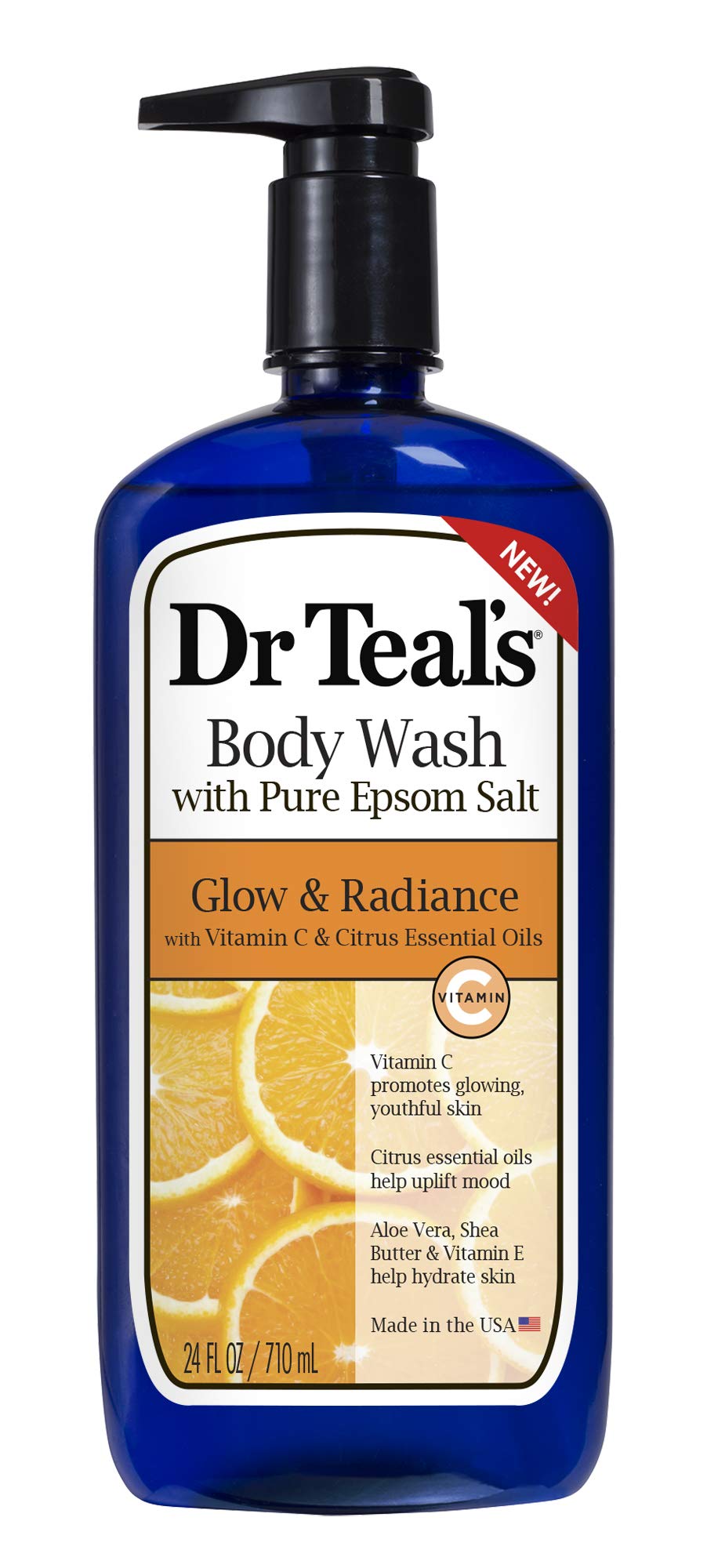 Dr Teal's Glow & Radiance Body Wash with Vitamin C 24oz Pack of 2