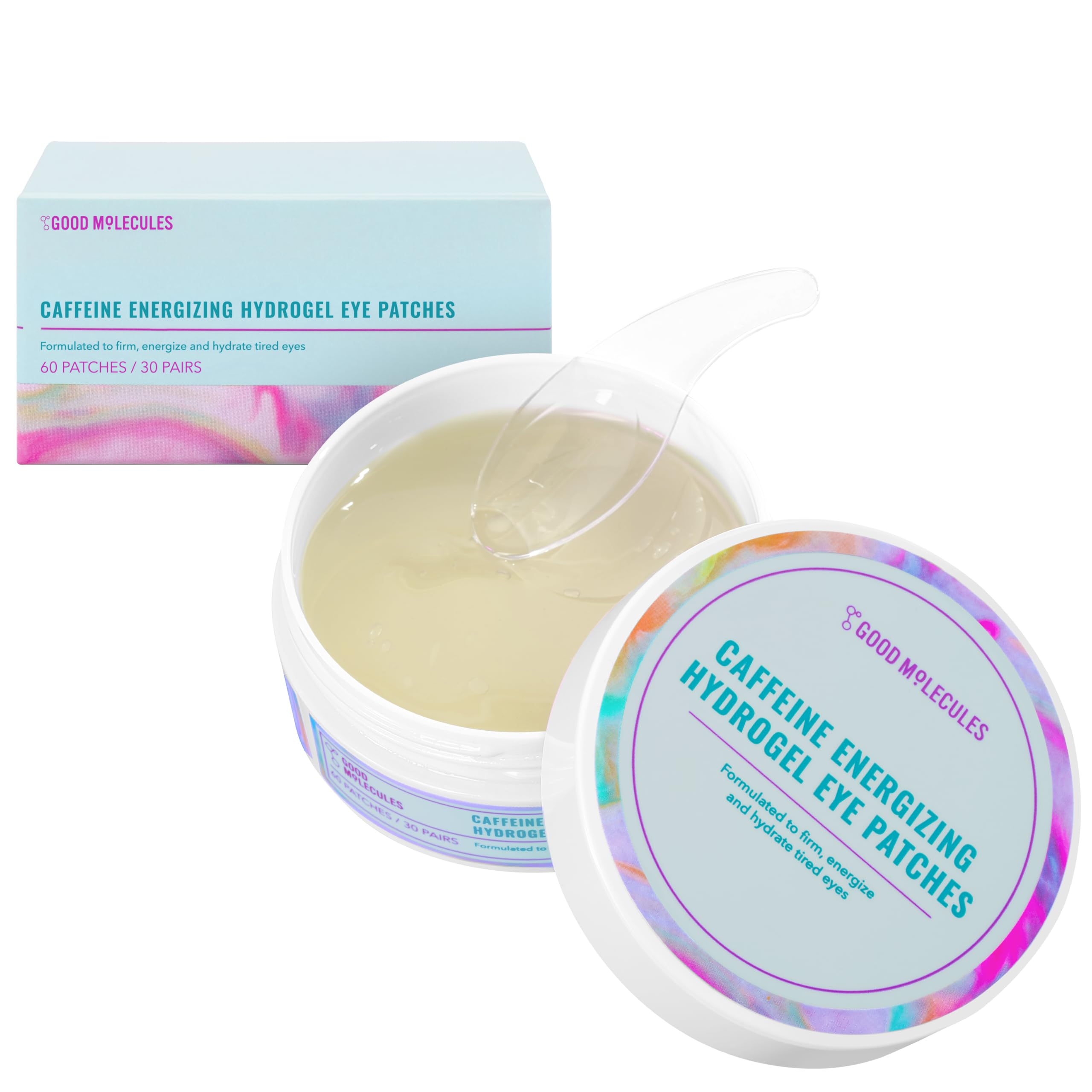 Good Molecules caffeine energizing hydrogel under eye patches with hyaluronic acid for puffiness and dark circles 30 pairs