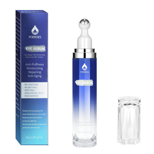 Advanced Eye Serum with 360° Stainless Steel Roller Ball Applicator - 8% Caffeine and Retinol Formula