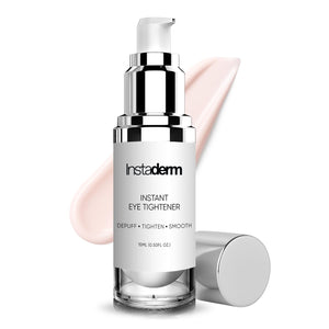 Before and after effect of Instant Eye Tightener cream removing under eye bags and wrinkles within minutes.