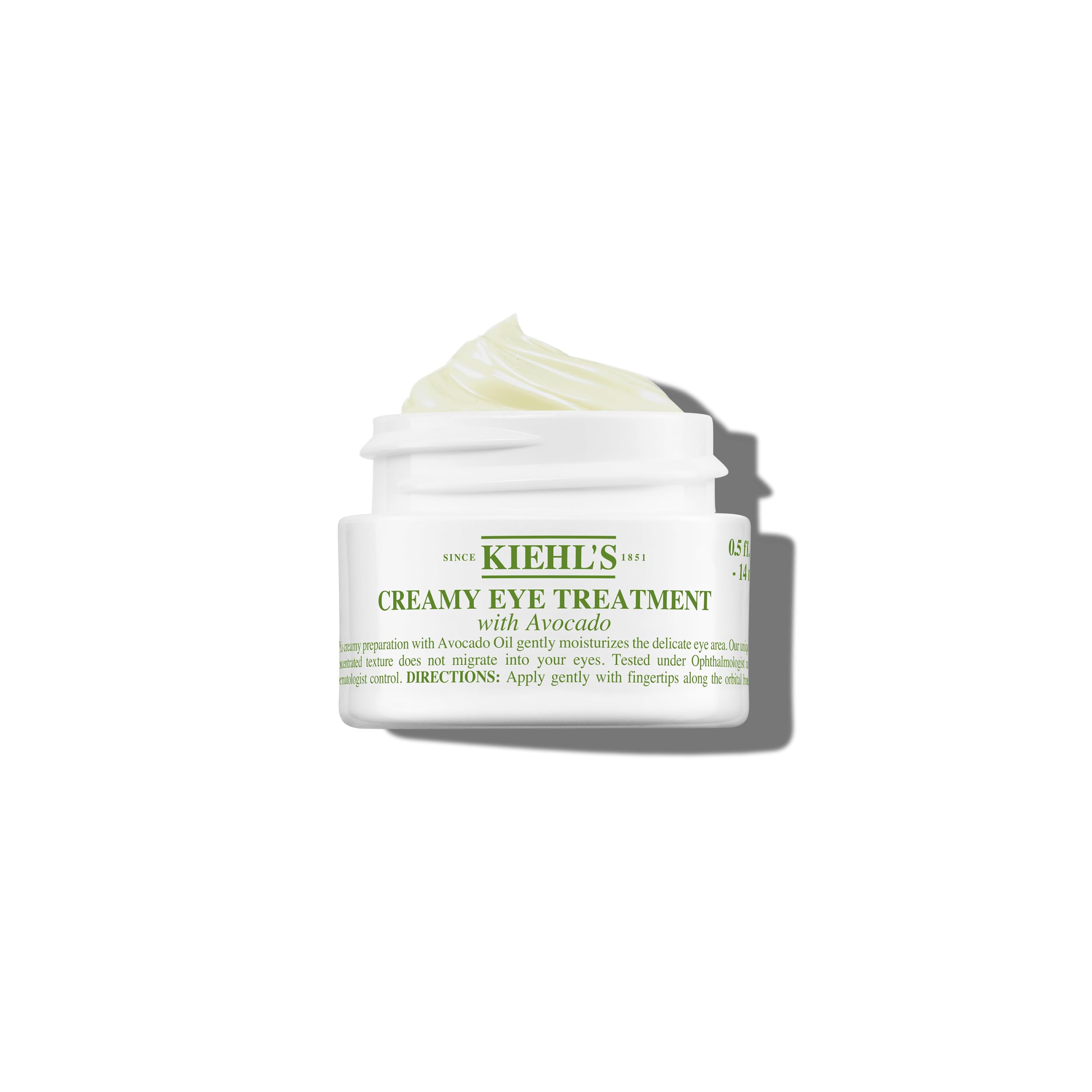 Kiehl's Creamy Eye Treatment with Avocado 14ml jar for intensive under-eye hydration.