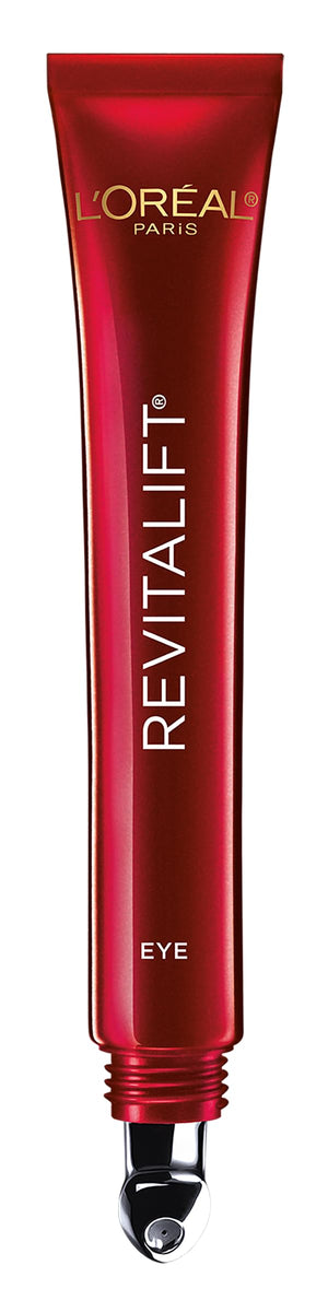 L'Oreal Paris Revitalift Triple Power Anti-Aging Eye Cream 0.5 fl oz tube with cooling metal applicator.