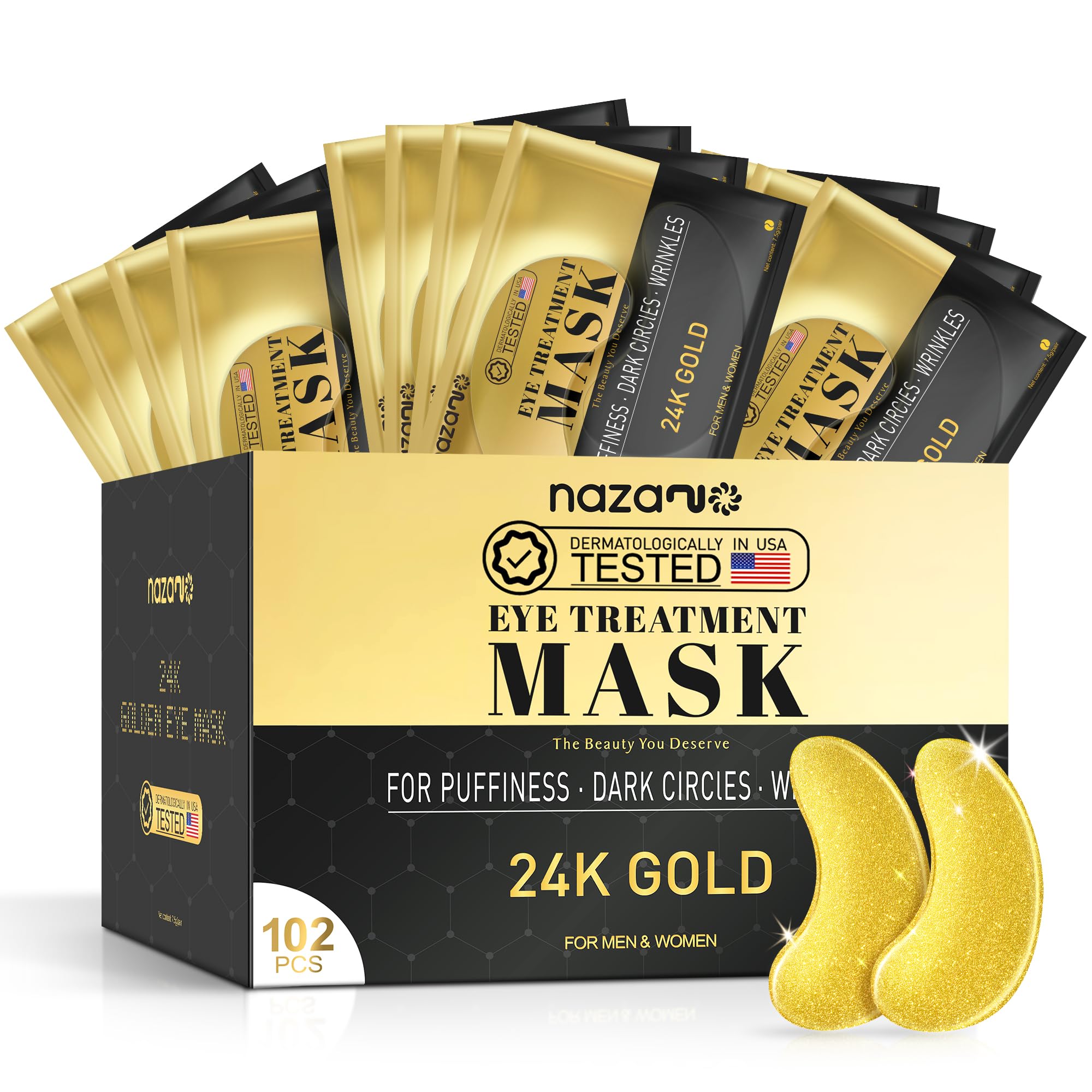 NAZANO 24K Gold Under Eye Patches 102 Pcs